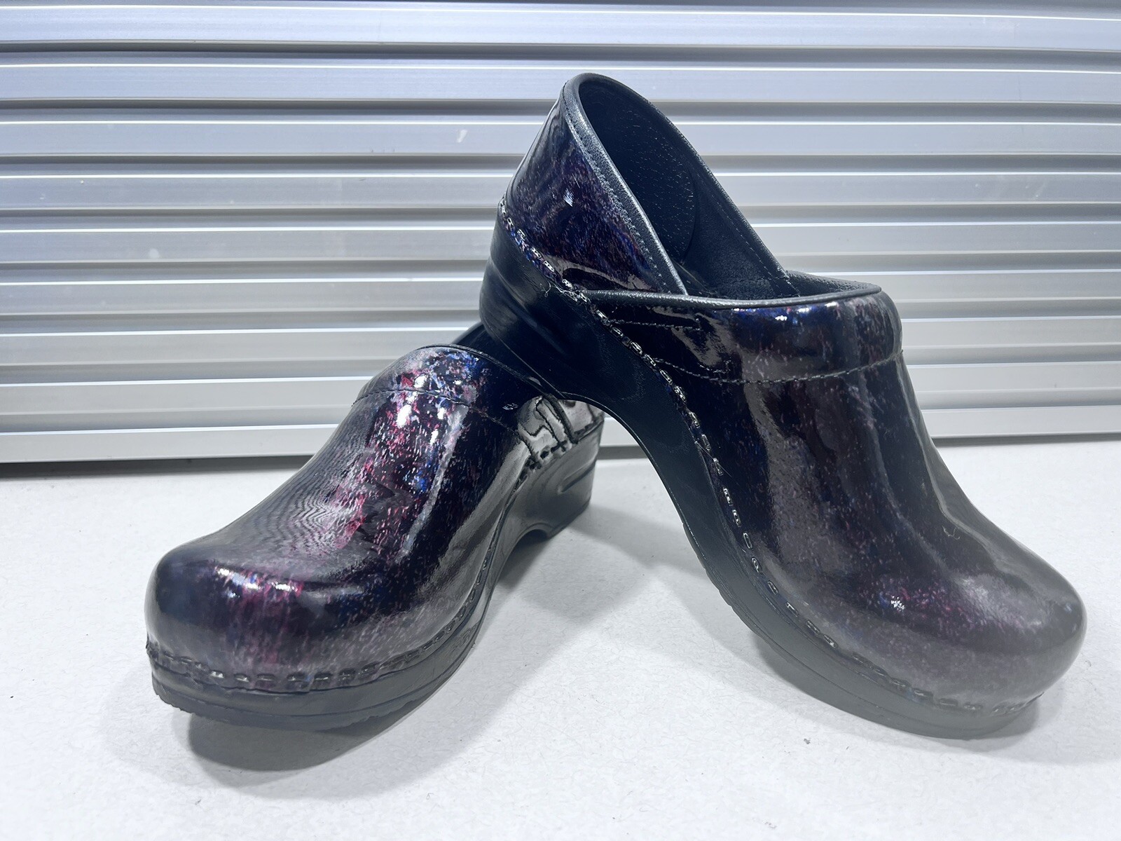 Sanita Women’s Balasia Multicolor Patent Leather Casual Nursing Clogs US 6 EU 37