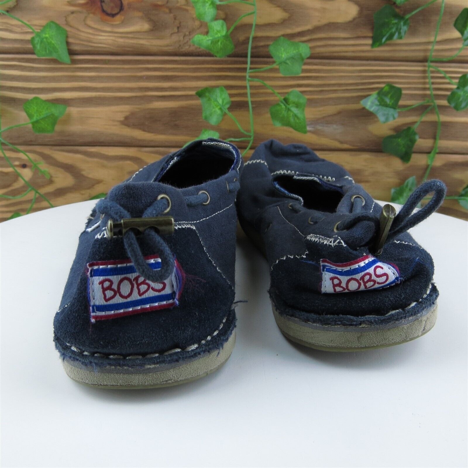 Bobs By Skechers Size 8.5 Slip-On Blue Fabric Medium Drawstring Women