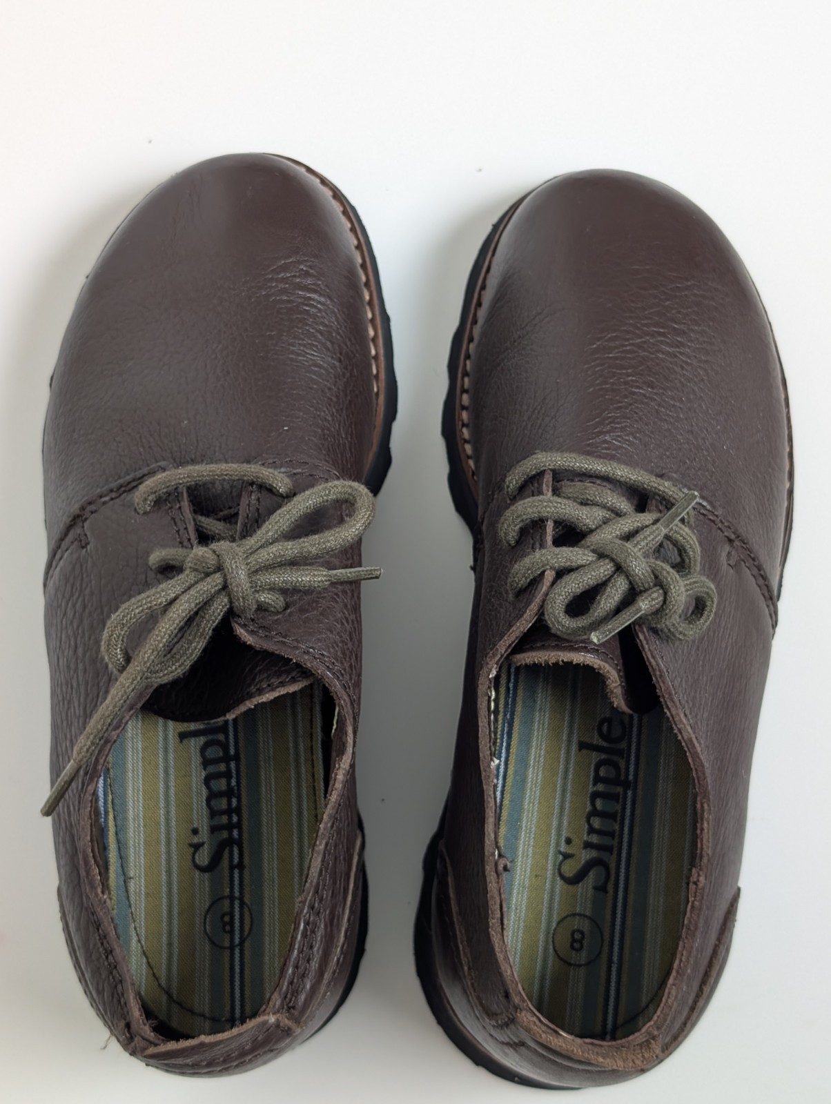Simple Donovan Women’s Brown Leather Oxford Shoes Size 8 Vibram Sole