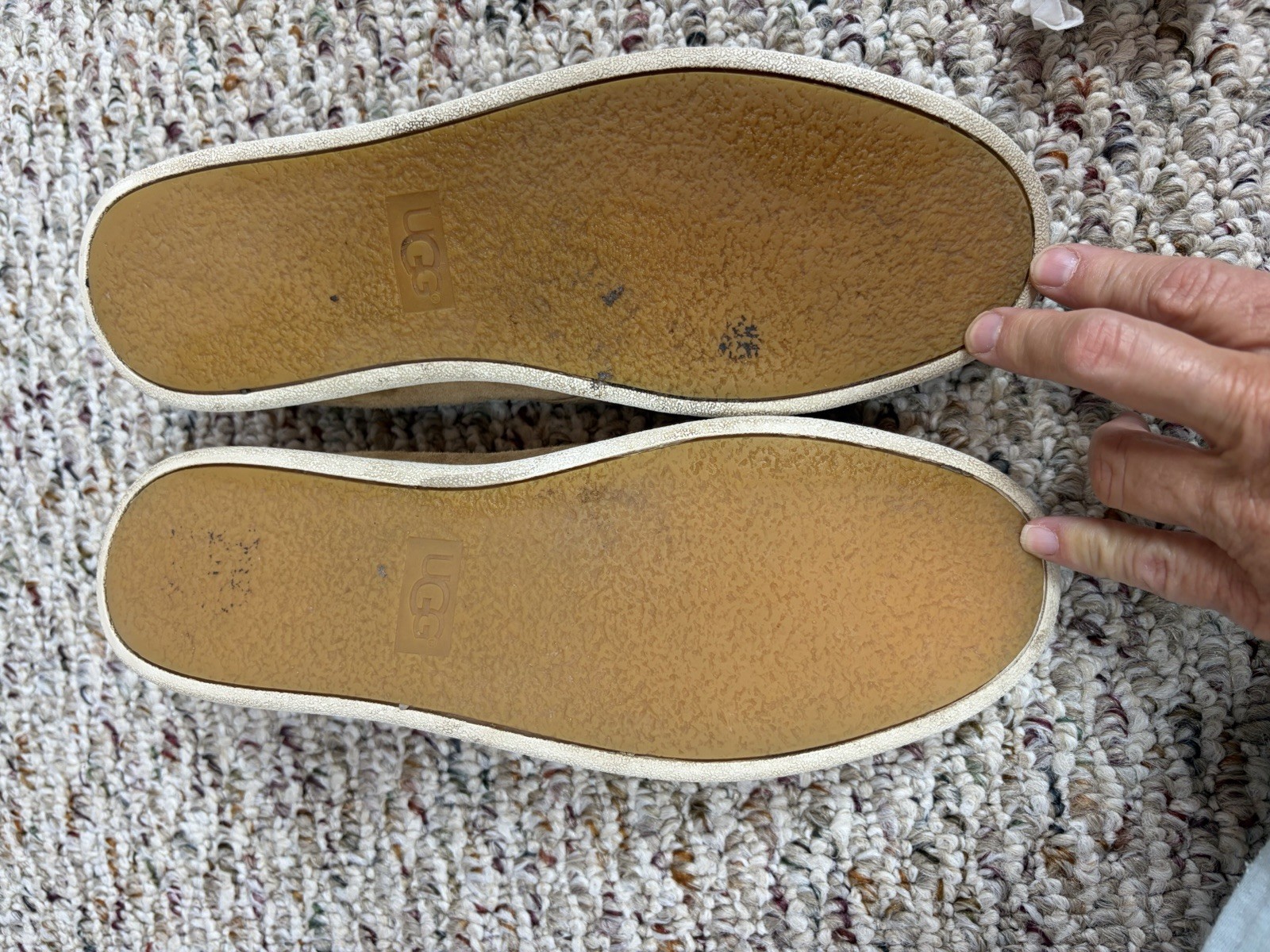 Ugg Women’s Cas Chestnut Tan Suede Comfort Slip On Shoe Gold Heel Size 9