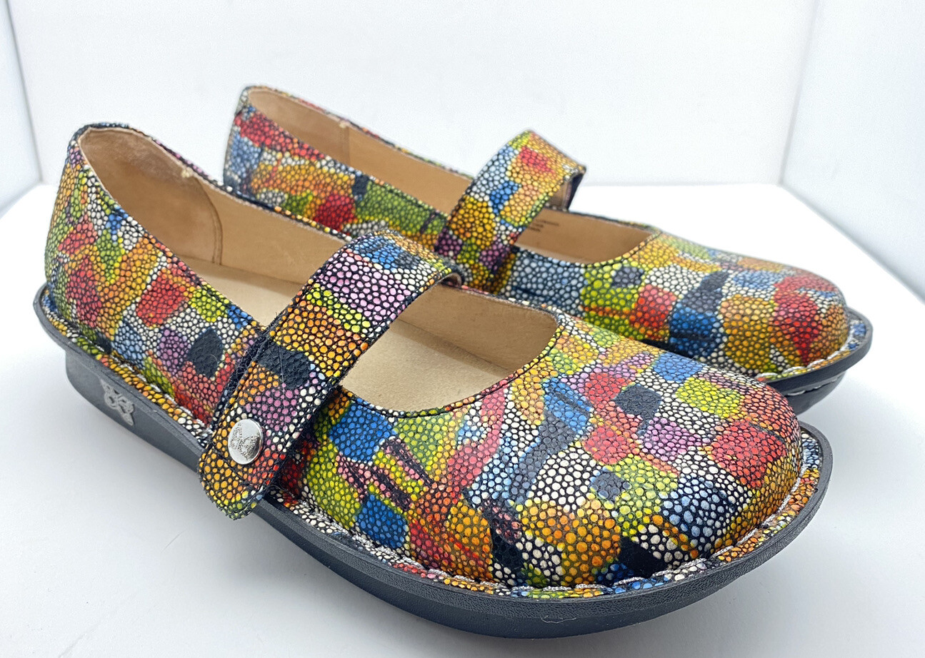 Alegria Fel-180 Mary Jane Shoe Multi Color Womens 37 OR 7/7.5 Medium