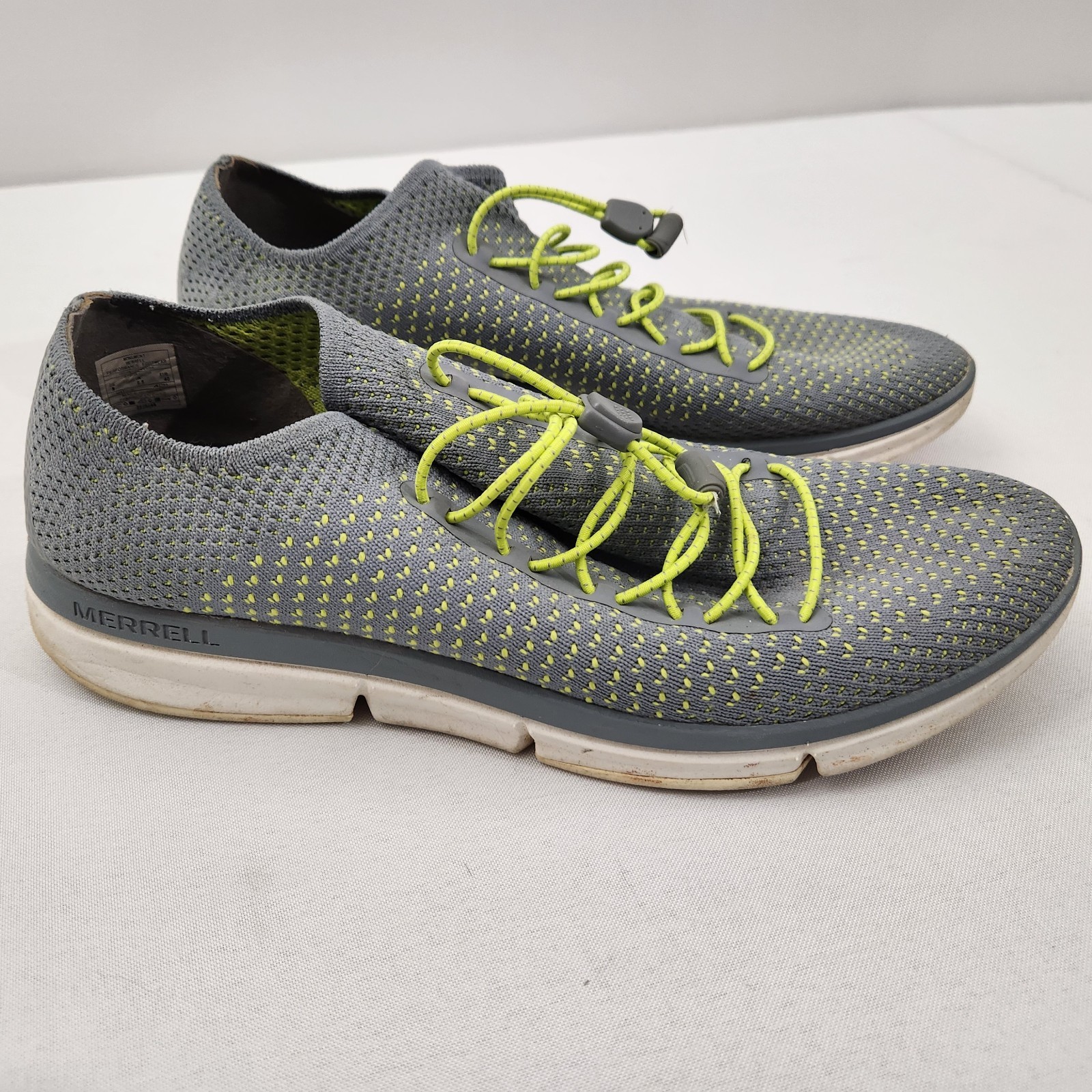 Merrell Women’s 9 Q Form 2 Zoe Sojourn Knit Walking Shoes Drawstring Gray Green