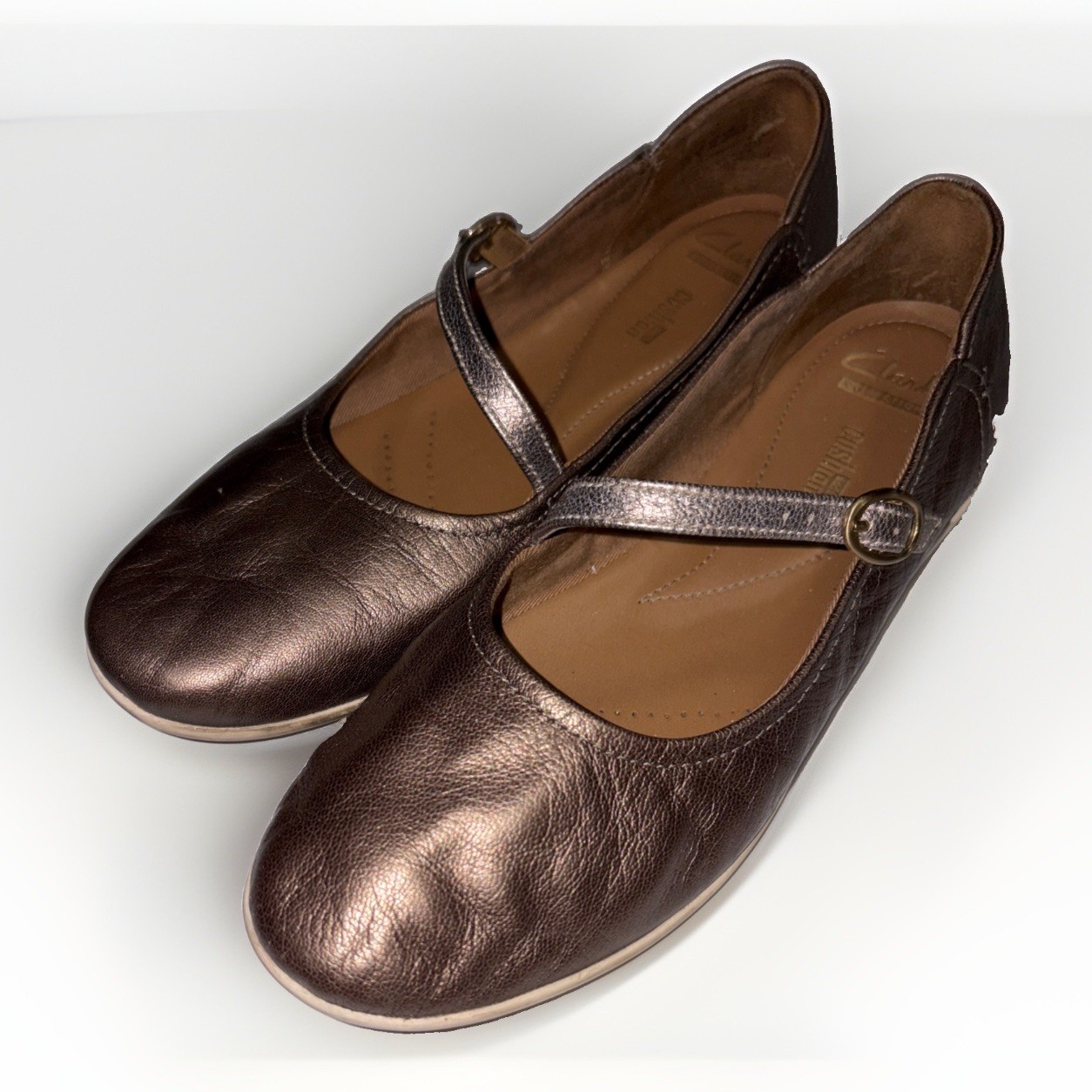 CLARKS COLLECTION SOFT CUSHION Women’s Size 9 M Slip-On Ballet Flat Bronze