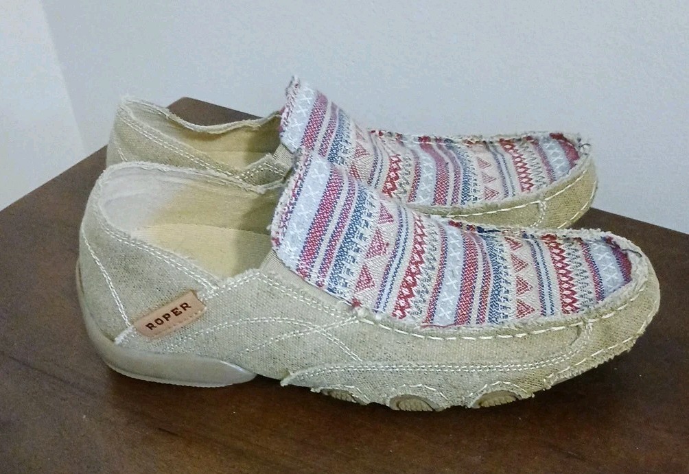 Roper Womens Cloth Patterned Shoes Size 8