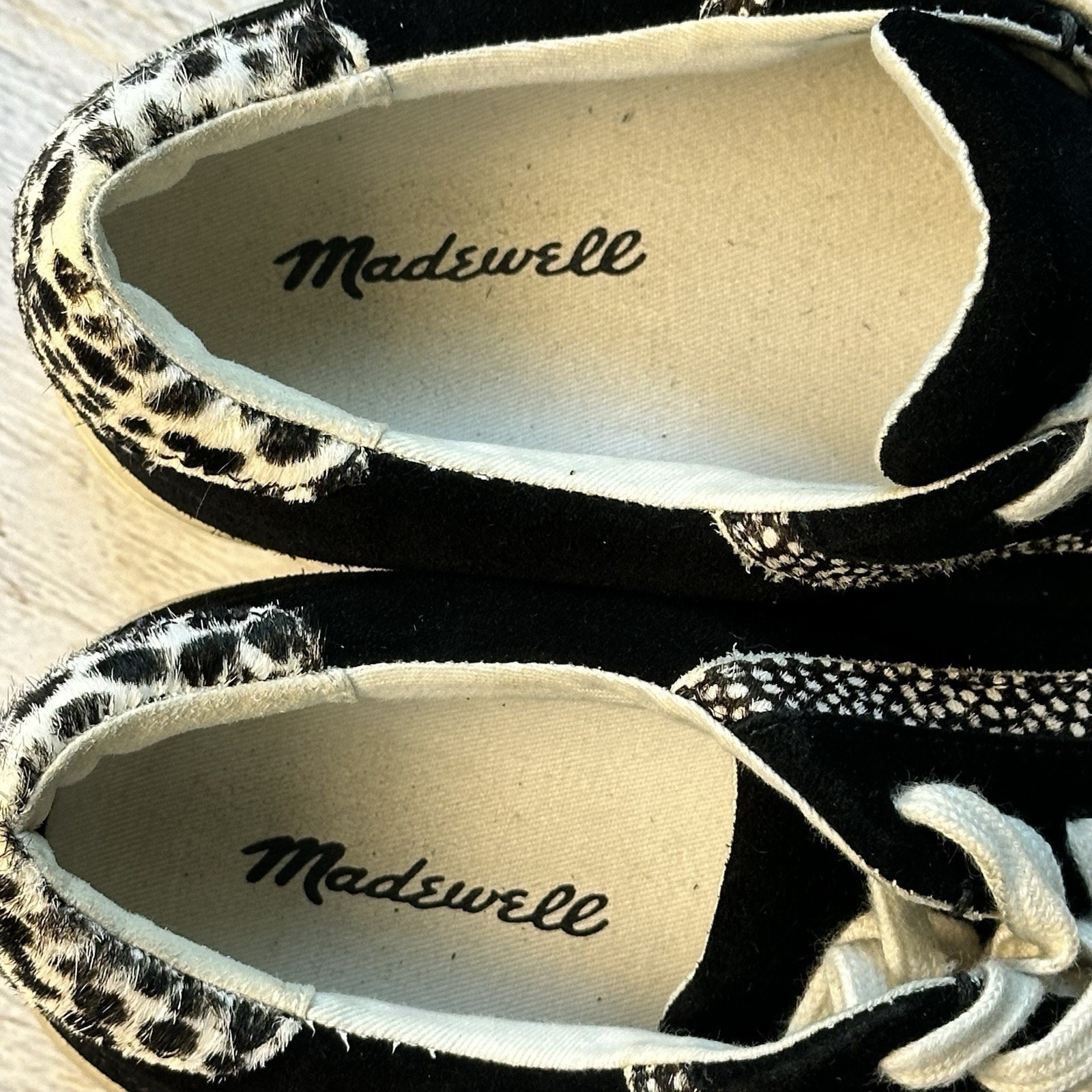 Madewell Sidewalk Low-Top Sneakers in Suede Spotted Calf Hair Size women Size 6