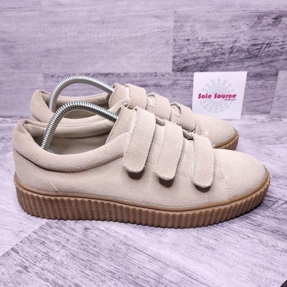 Urban Outfitters Hollie Suede Creeper Platform Sneaker Tan Women’s sz 10