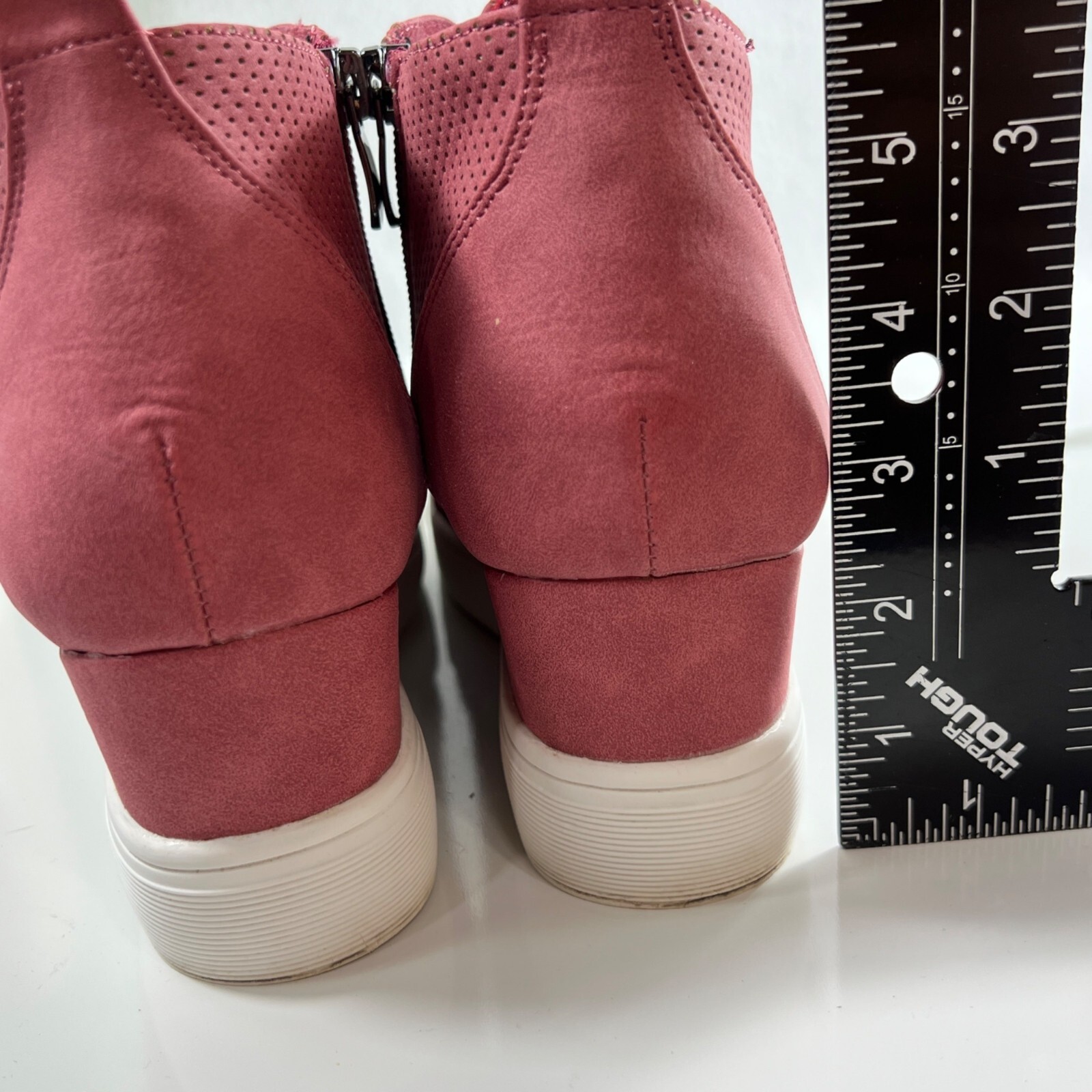 Journee Collection Womens Red Perforated Wedge Slip-on Sneakers Size 10