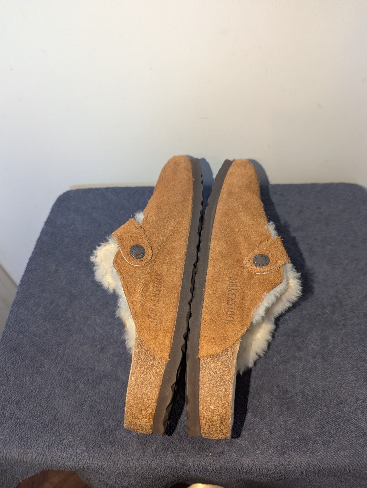 Birkenstock Boston Shearling Clogs Womens Size EU 39 US 8 Mink Suede Narrow