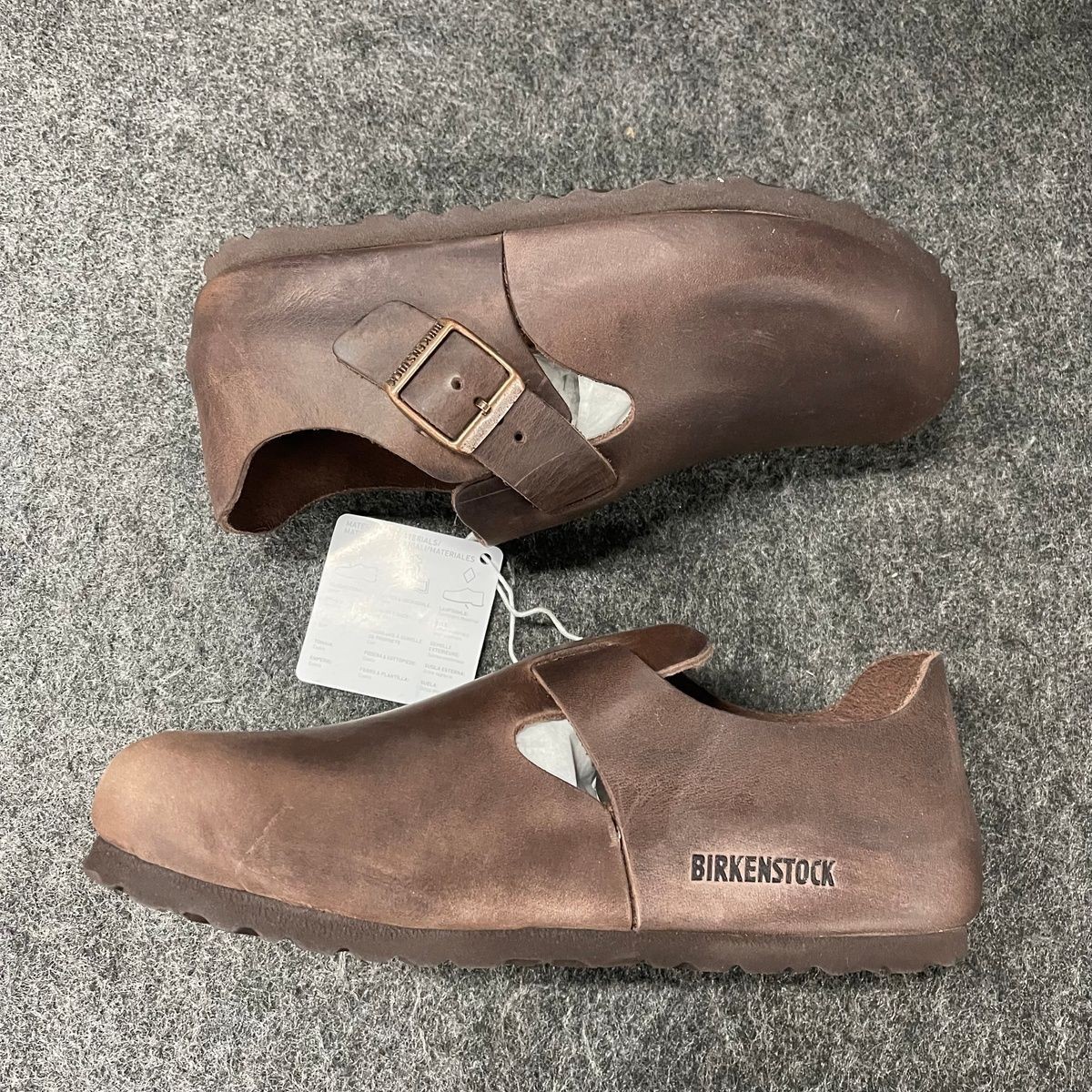 BIRKENSTOCK London Leather Clogs Unisex Size M4/W6 Habana 166533