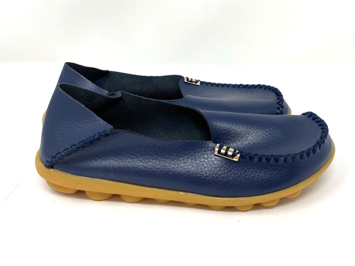 Venus Celia Navy Blue Leather Slip On Shoes Size 7M