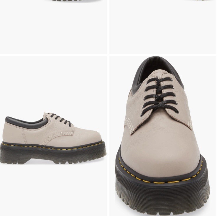 Dr. Martens 8053 Pisa Leather Platform Casual Oxford Shoes Vintage Taupe NEW 6