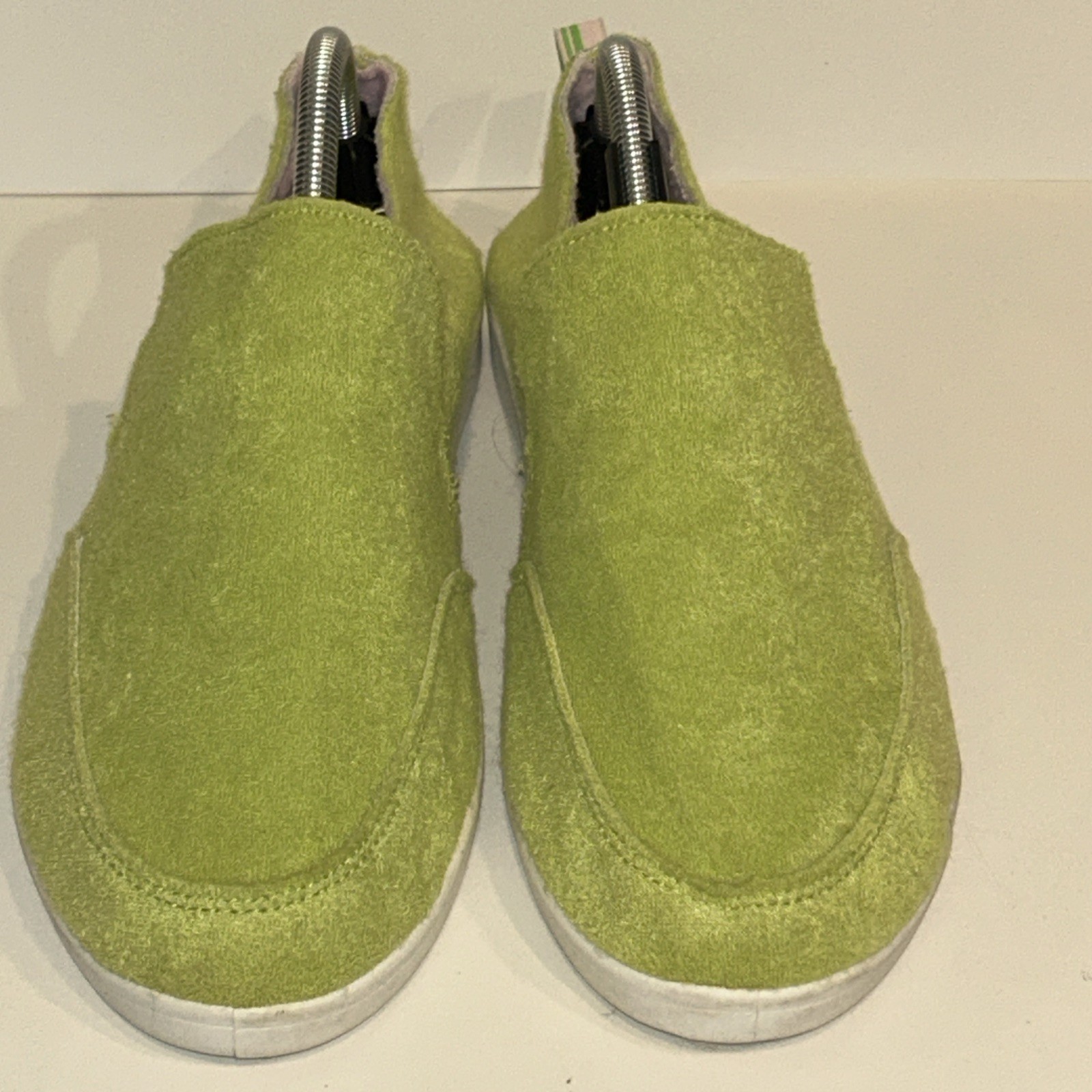 Vionic Beach Malibu Lime Green Terry Cloth Slip On Sneaker Vegan Women’s 10