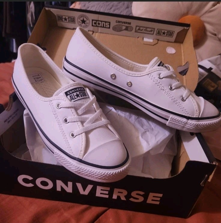 Converse Chuck Taylor All Star Ballet Lace Slip Sneaker White/Black Women 6.5