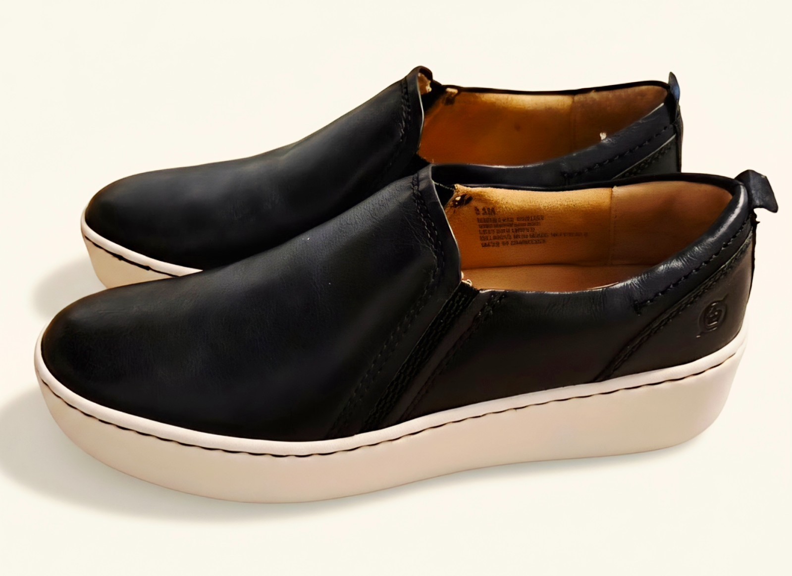 “Born” Mira Slip On, Leather, W 8.5, Black. New with Box, Retail $135