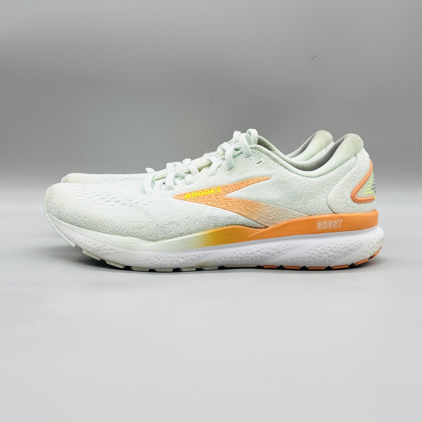 Brooks Shoes Womens 9.5 Green Orange Mesh Ghost 16 Road Running Athletic Sneaker