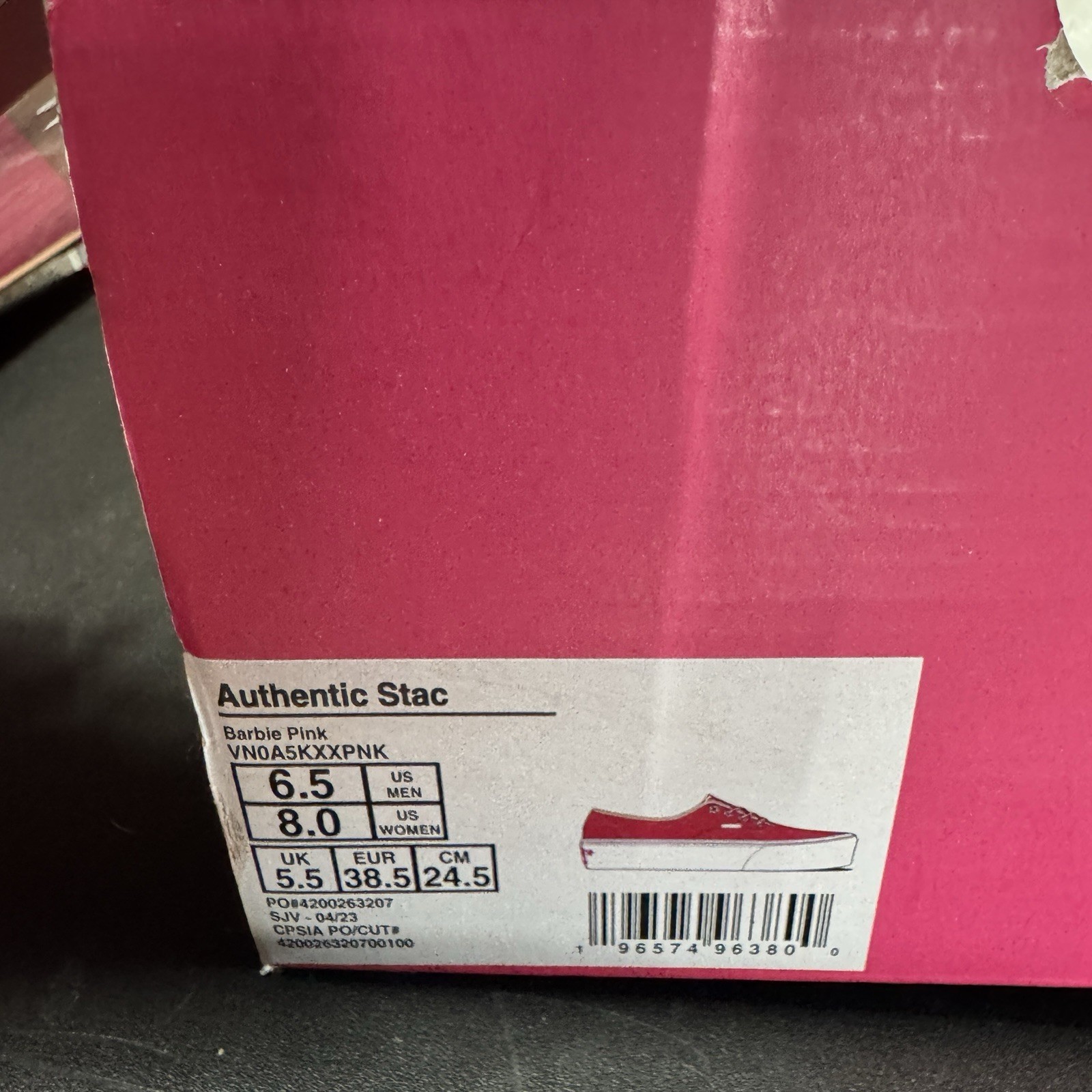 Barbie x Vans shoes womens 8 pink leather platform lace up preppy rare low top