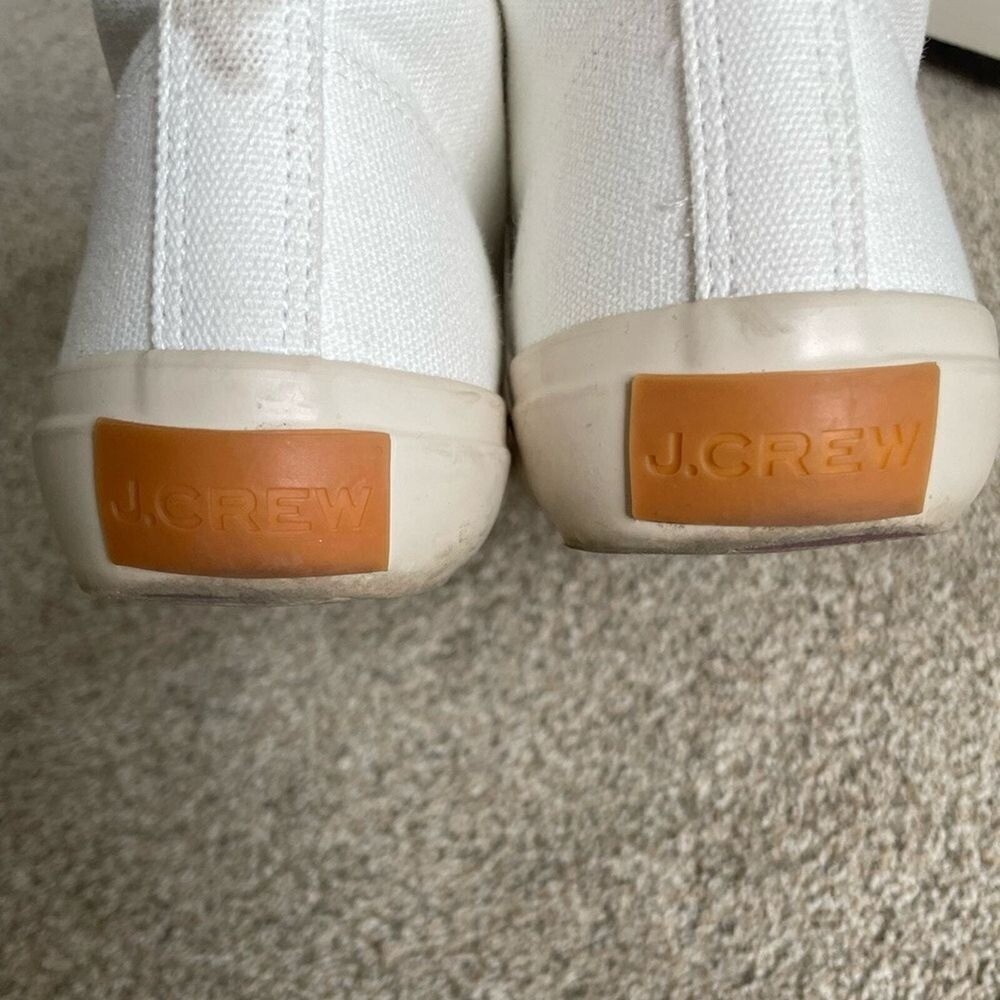 J.Crew – Classic High-Top Sneakers Upper Cloth & Rubber Sole – Cream – Size 6.5