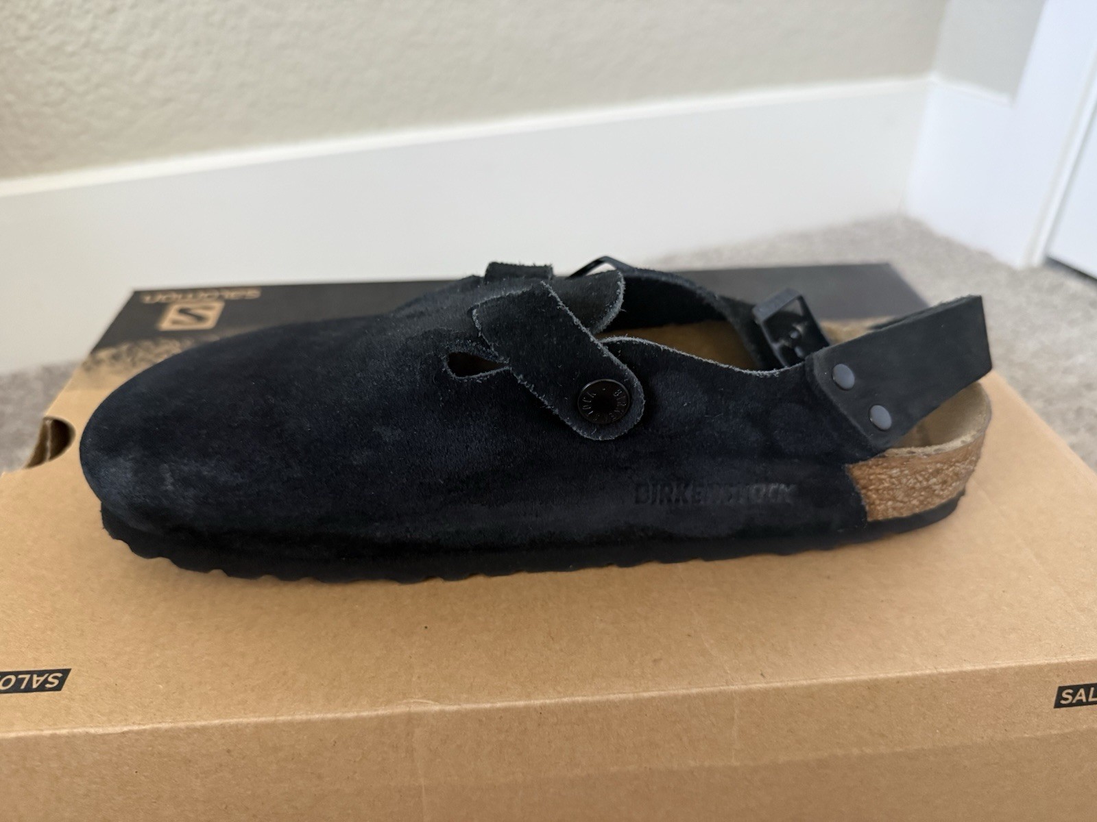 BIRKENSTOCK TOKIO BLACK SUEDE CLOG MULE SIZE EU 38 NARROW US 5 MENS 7 WOMENS
