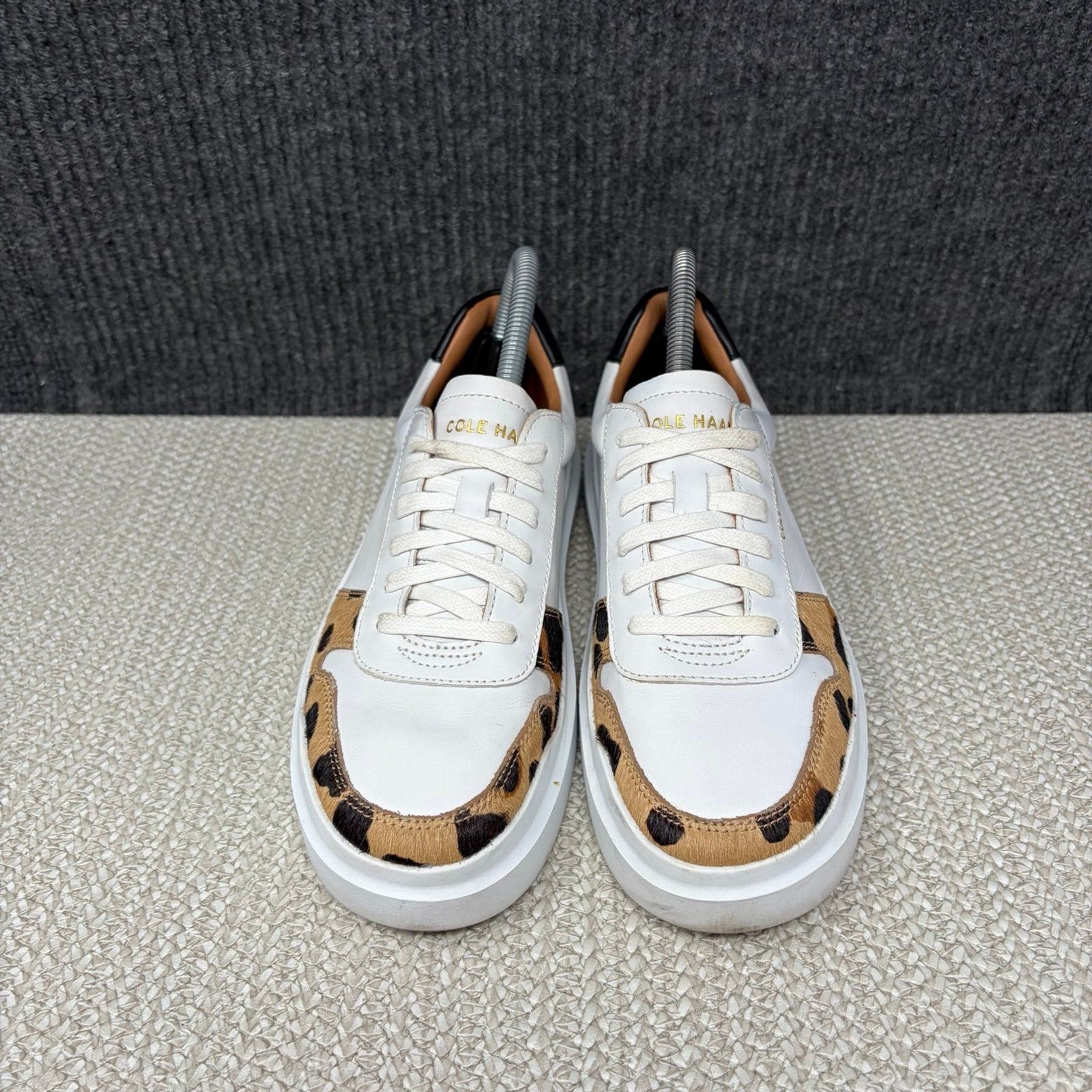 Cole Haan GrandPro Rally Court Sneakers Optic White Jaguar Print Women’s 7.5 B