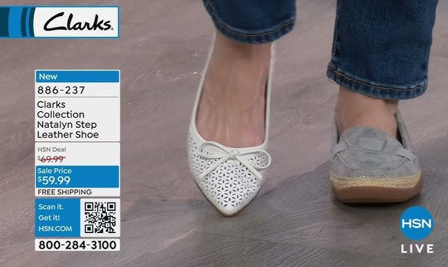 Clarks Women’s Natalyn Step Off White Laser Cut Leather Slip-On Flat 9 M