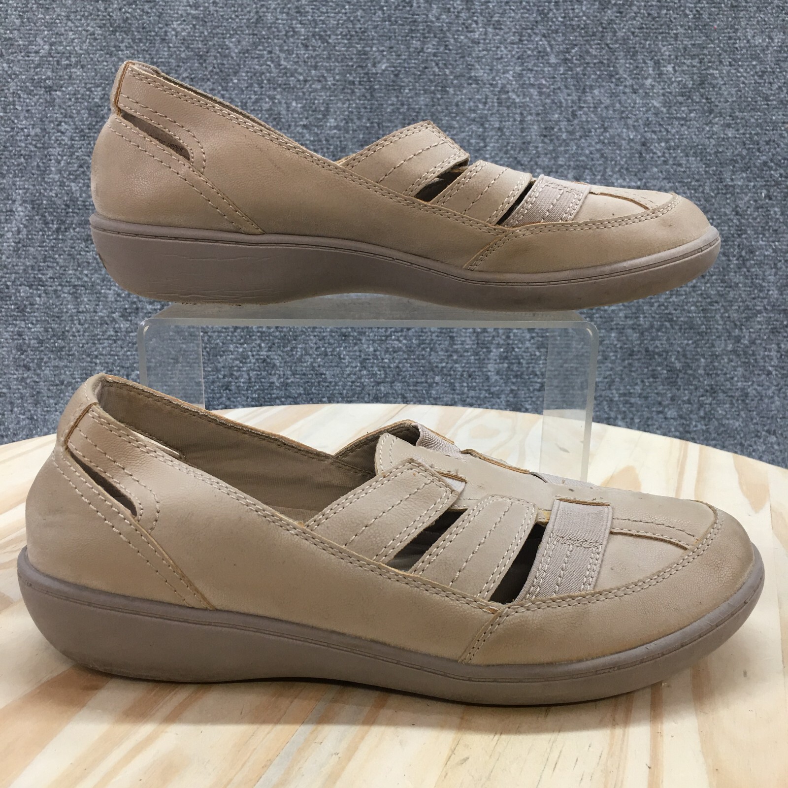 Bass Shoes Womens 9M Silliant Fisherman Brown Slip On Casual Comfort Wedge Heels
