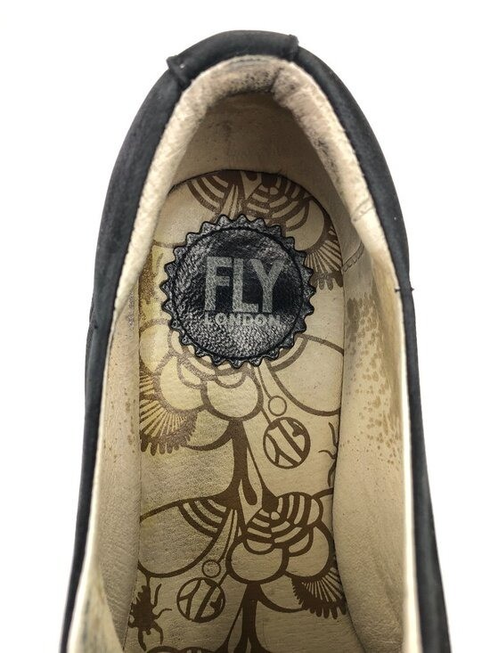 Fly London Yumi Black Suede Leather Wedge Shoes EUR 39 Womens Size 8-8.5