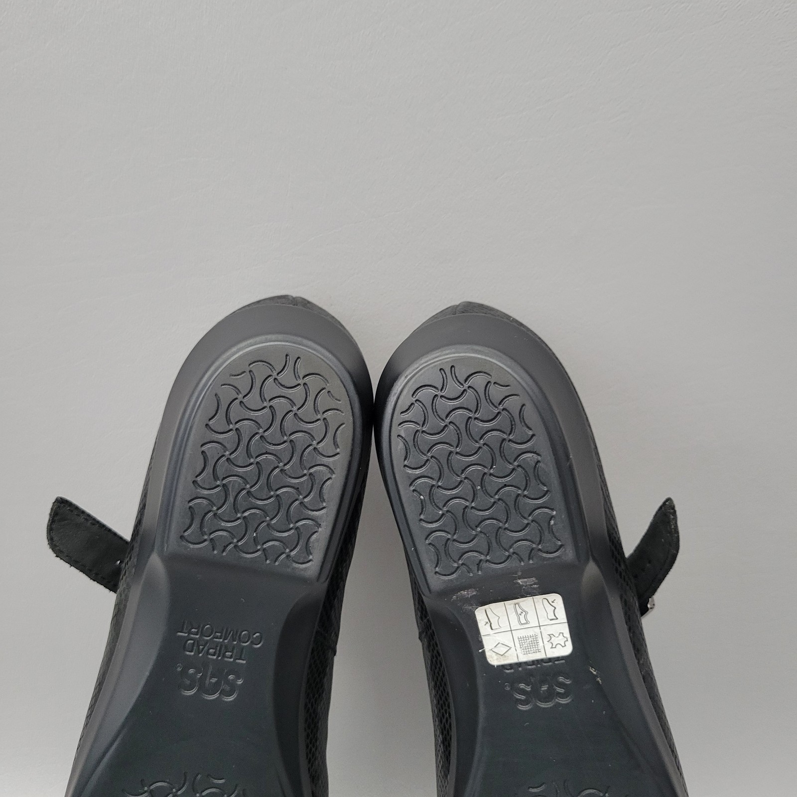 SAS Maria Black Leather Mary Jane Comfort Shoes Snake Print Womens Size 9 N