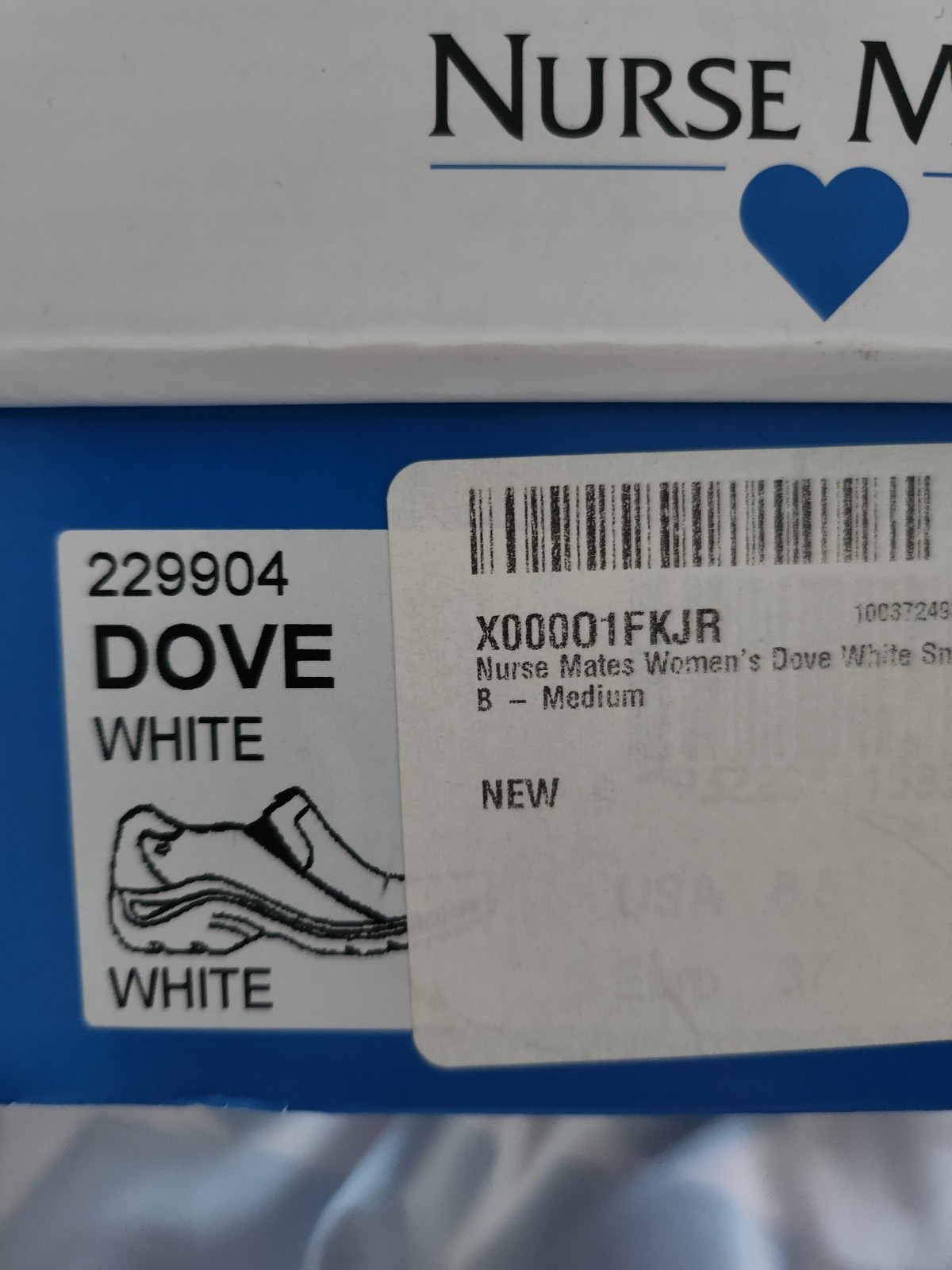 Nurse Mates Dove White Leather Comfort Slip-On Work Shoes Women’s 6.5 M