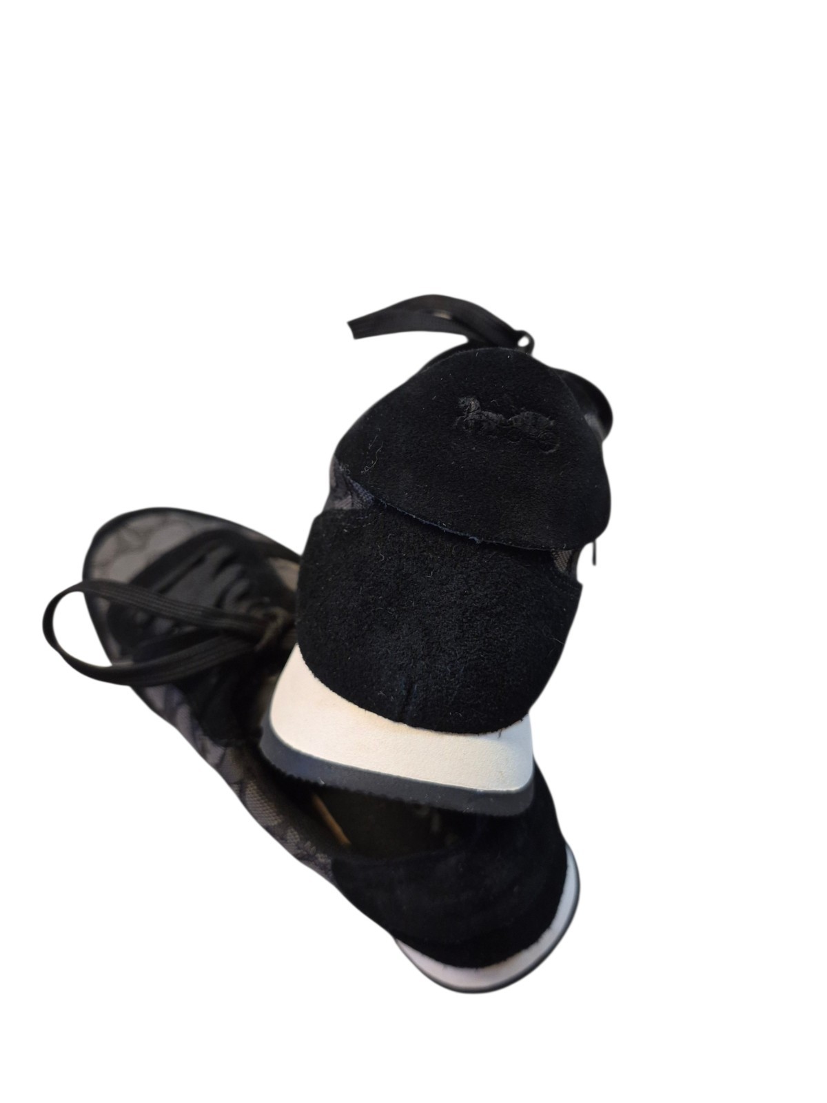 COACH Mason Signature Black Suede White Sneakers Womens 9