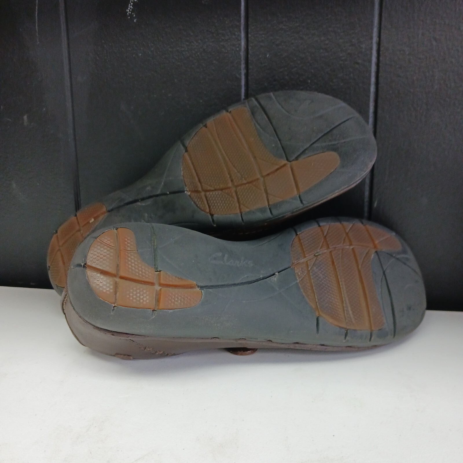 Clarks Unstructured 15764 Slip On Loafer Shoes Brown Leather Womens Size 7.5