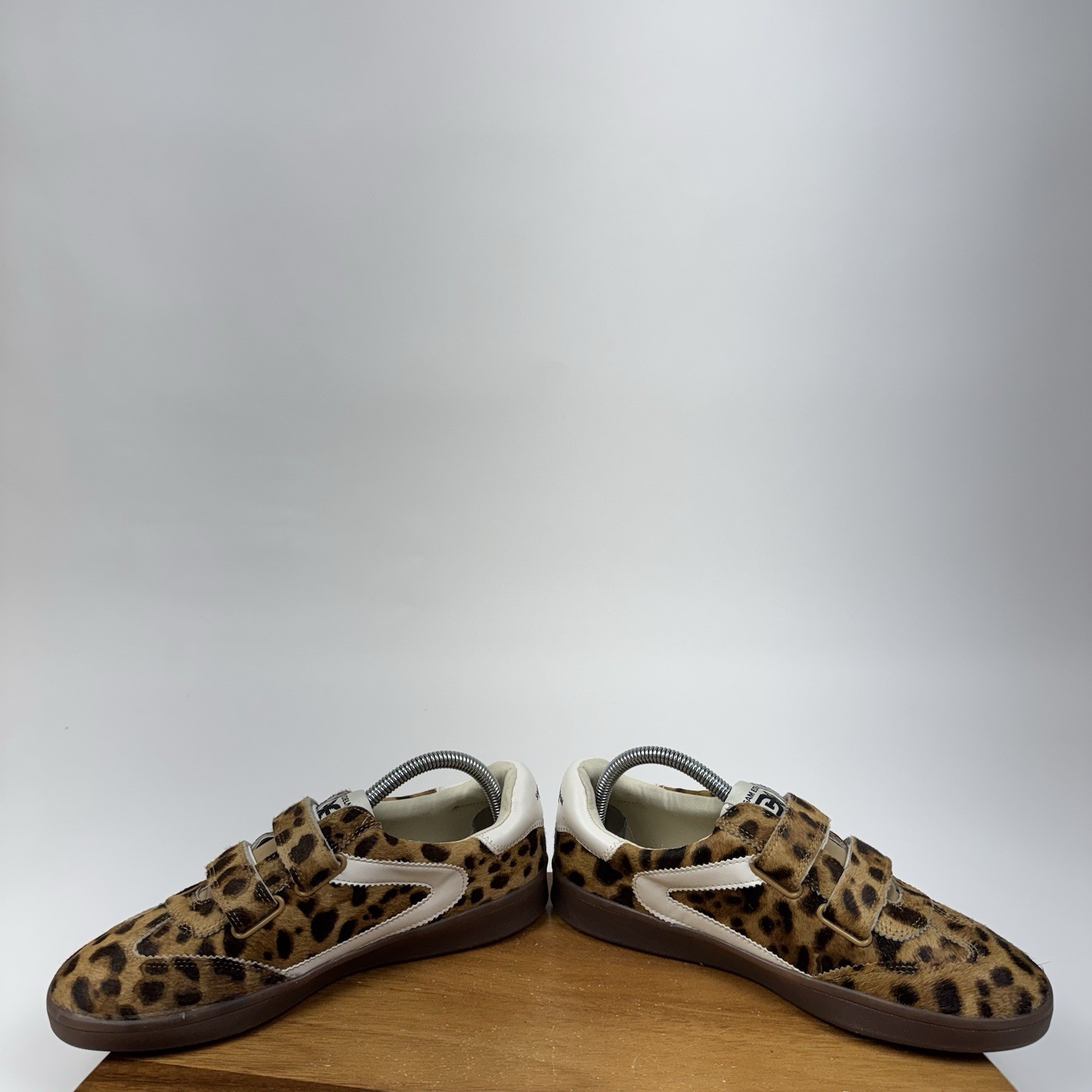 Womens Sam Edelman Talia Tan Faux Fur Spotted Casual Sneakers Shoes Size 8.5 M
