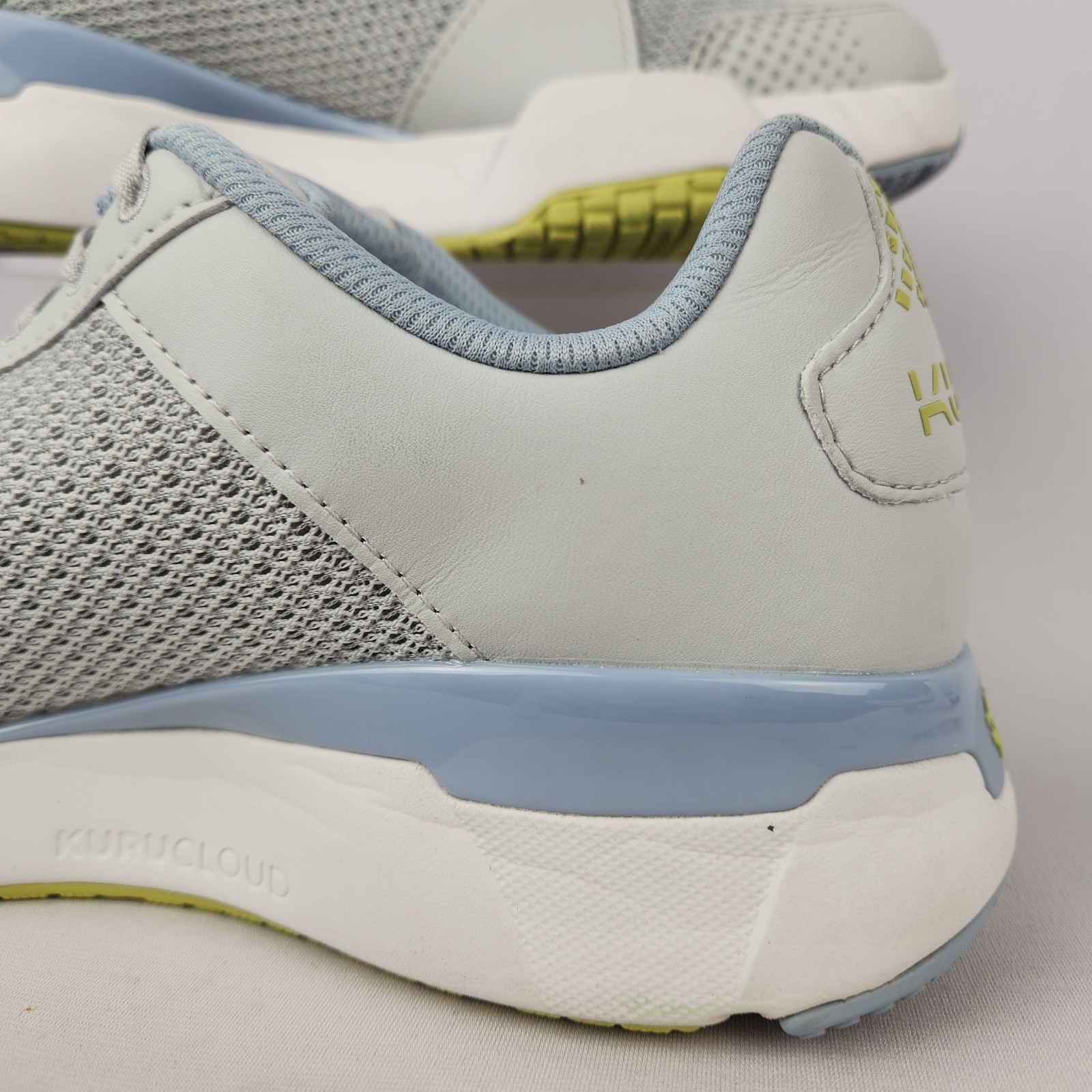 KURU Quantum 2.0 Womens Shoes Sz 9.5 M Dove Gray Pale Lime Lace Up Mesh Sneakers