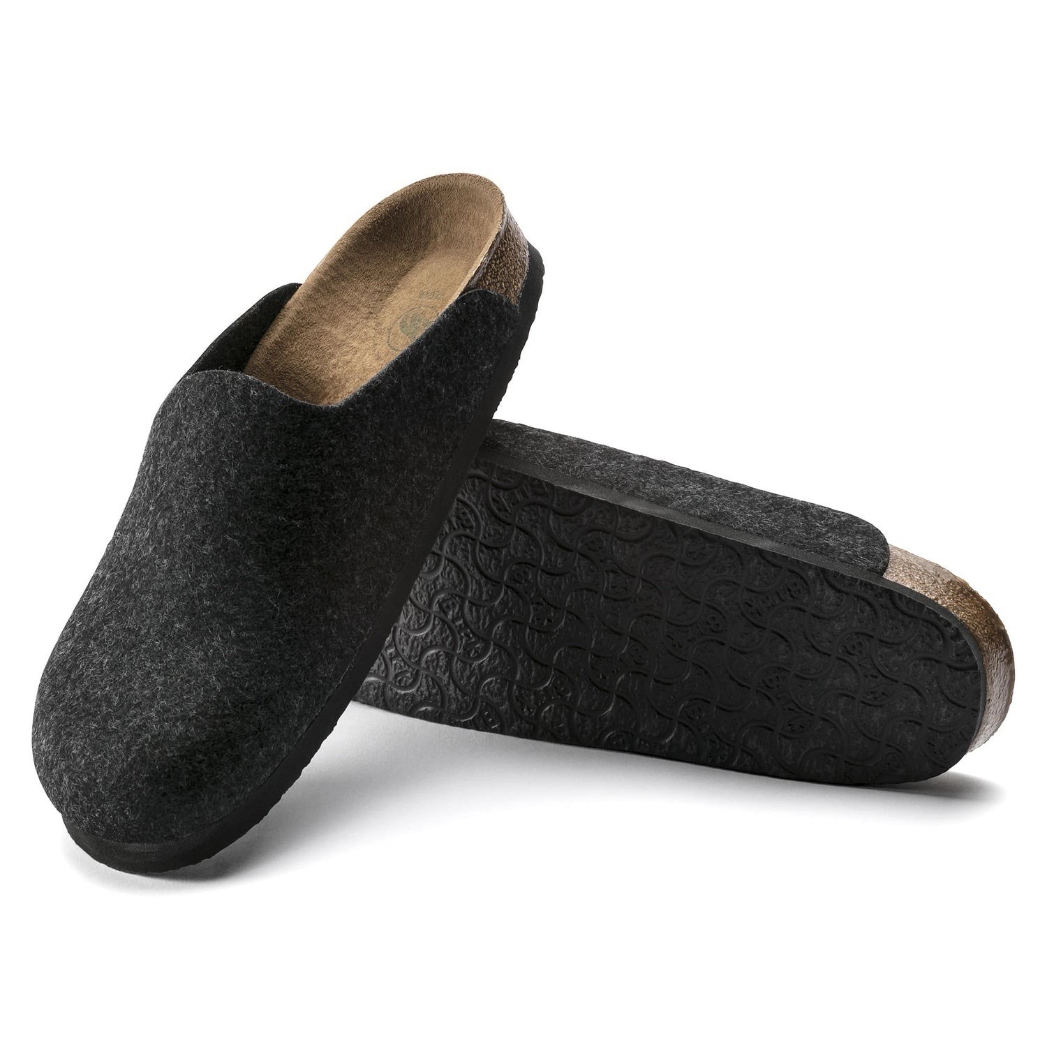 VEGAN Birkenstock Amsterdam Womens Size 38 Dark Gray Felt Clog Mule Comfort
