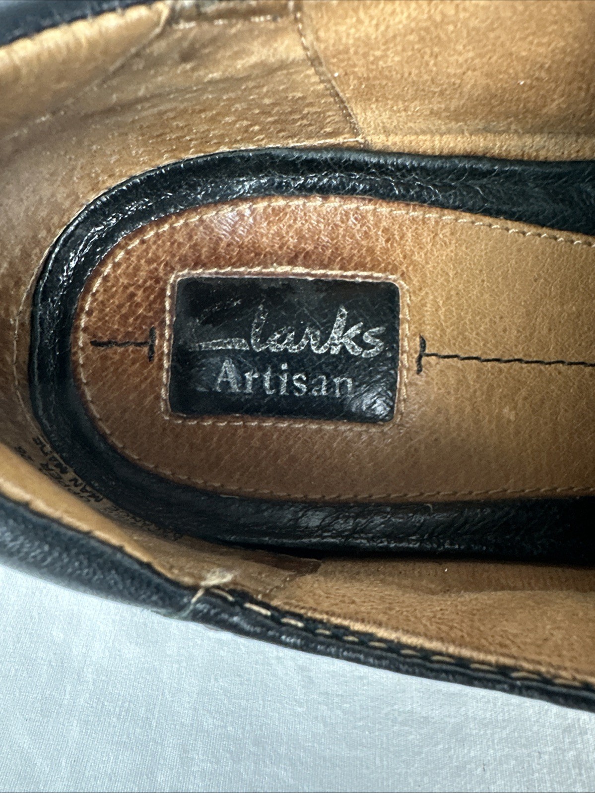 Clarks Artisan Black Leather Shoes Womens 8M Lace Up Balance Man Made
