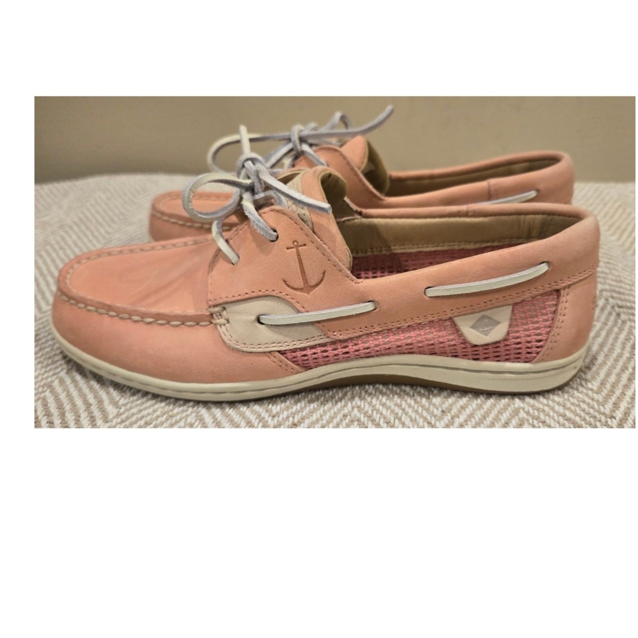 Sperry Koifish Leather Mesh Boat Shoe Pink Womens Size 7