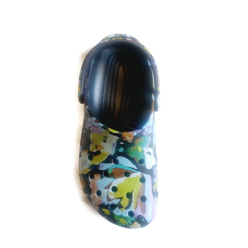 CROCS Classic Painted Floral Slip On Clogs Mens 6 Womens 8 Croslite Sandal NWT
