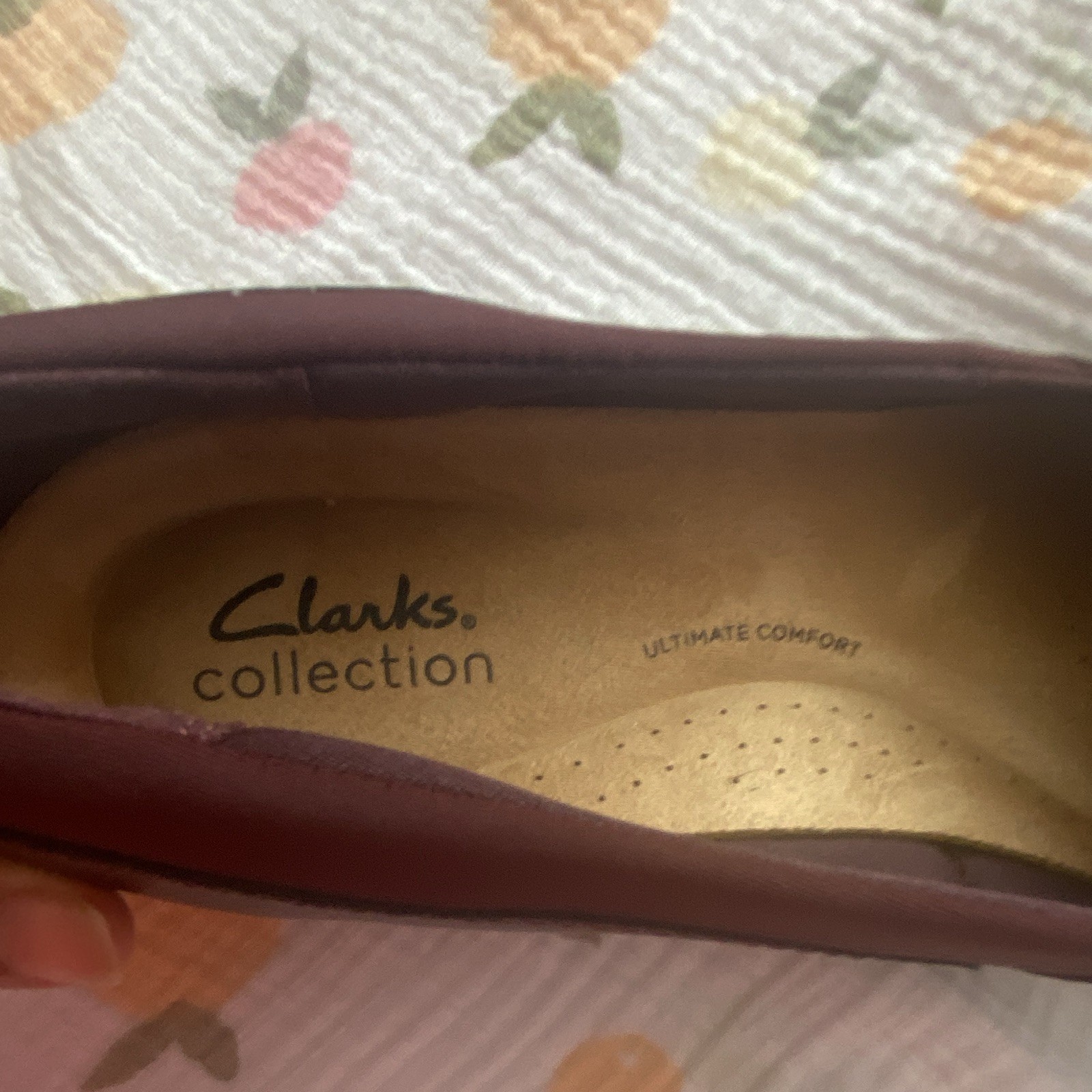 Clarks Collection Suttyn Walk Women’s Leather Comfort Slip-On Burgundy 8.5 W