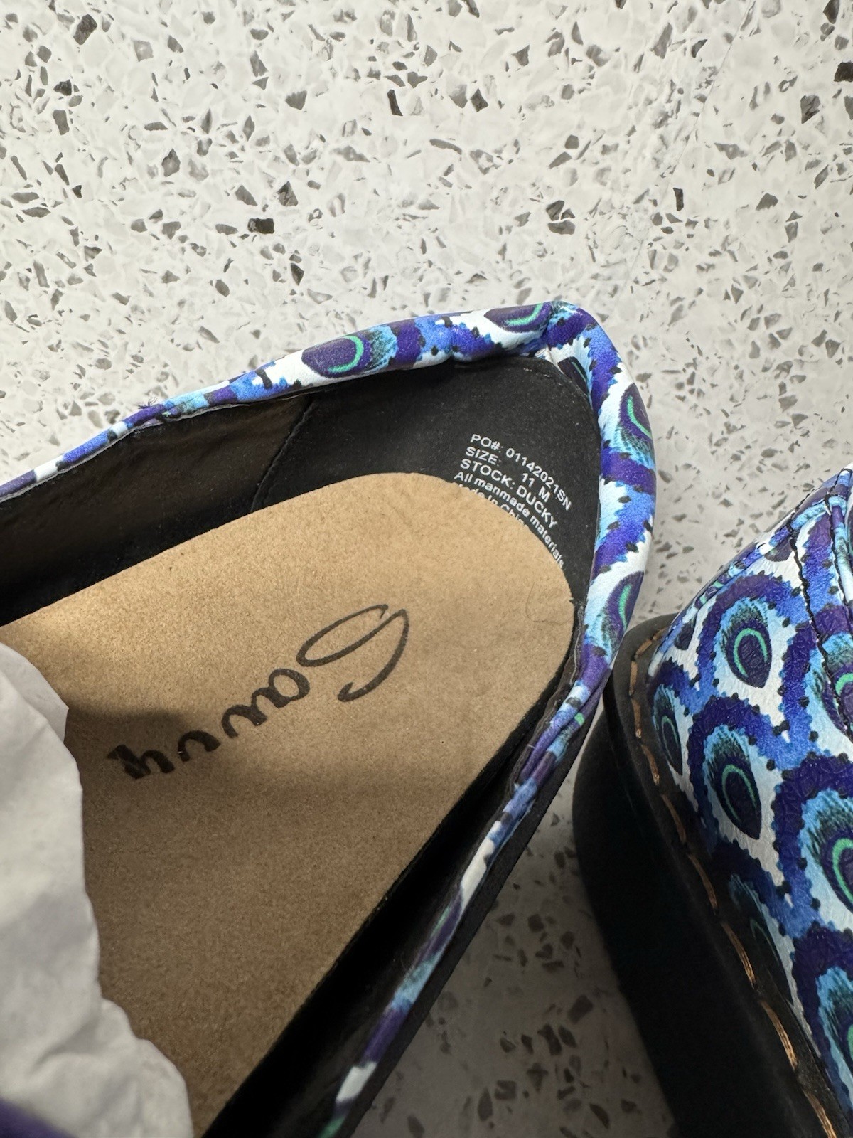 SAVVY Ducky Slip-On Slip Resistant Nursing Shoes Women Size 11 M Peacock