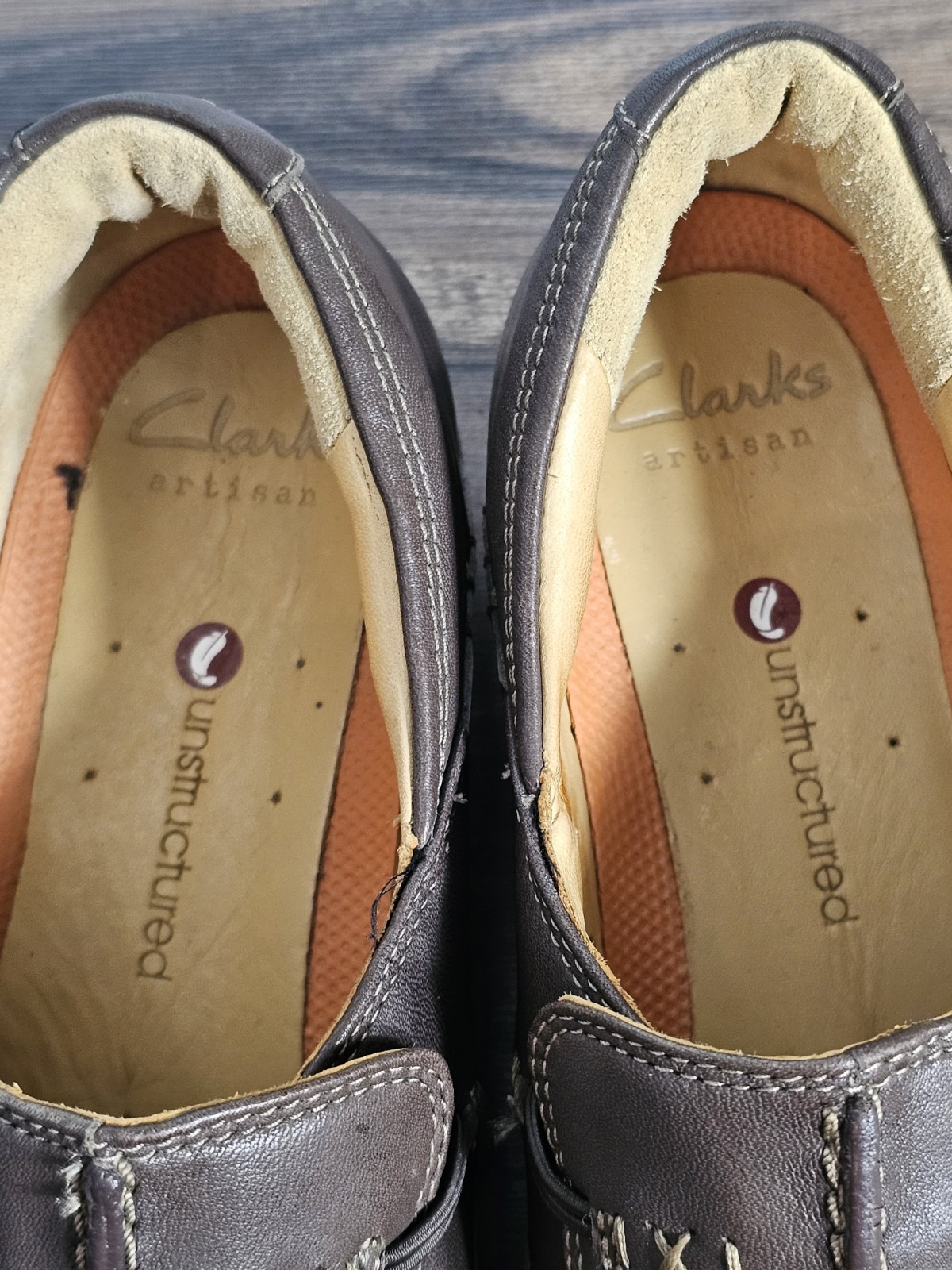Clarks Unstructured Un Loop Loafers Dark Brown Leather Slip On Shoes Women 9