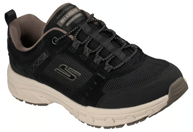 NEW WOMENS SKECHERS RELAXED FIT OAK CANYON Black Natural MESH Shoes AUTHENTIC