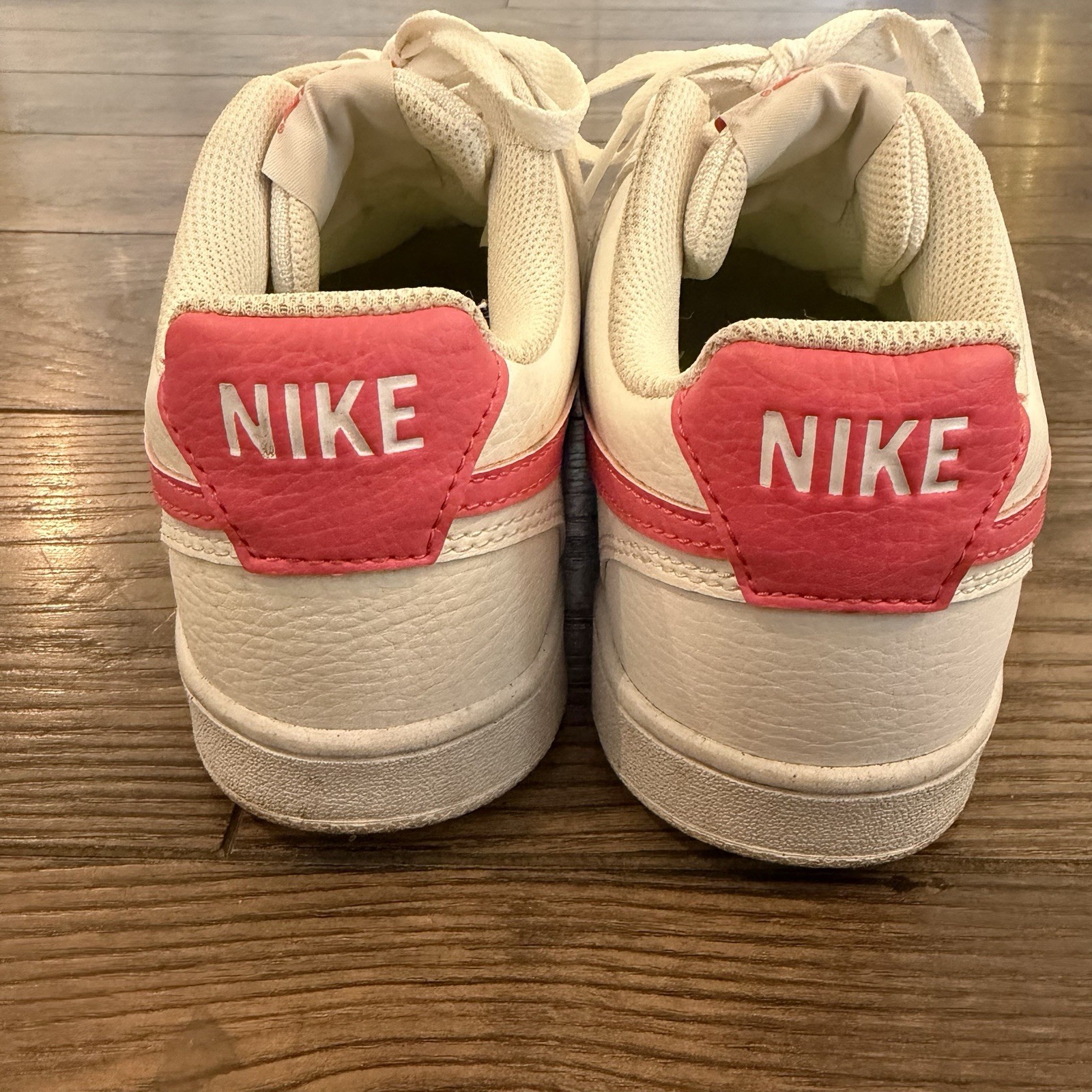 Nike Court Vision Low ‘White Sea Coral’ Sneakers Women’s Sz 8.5