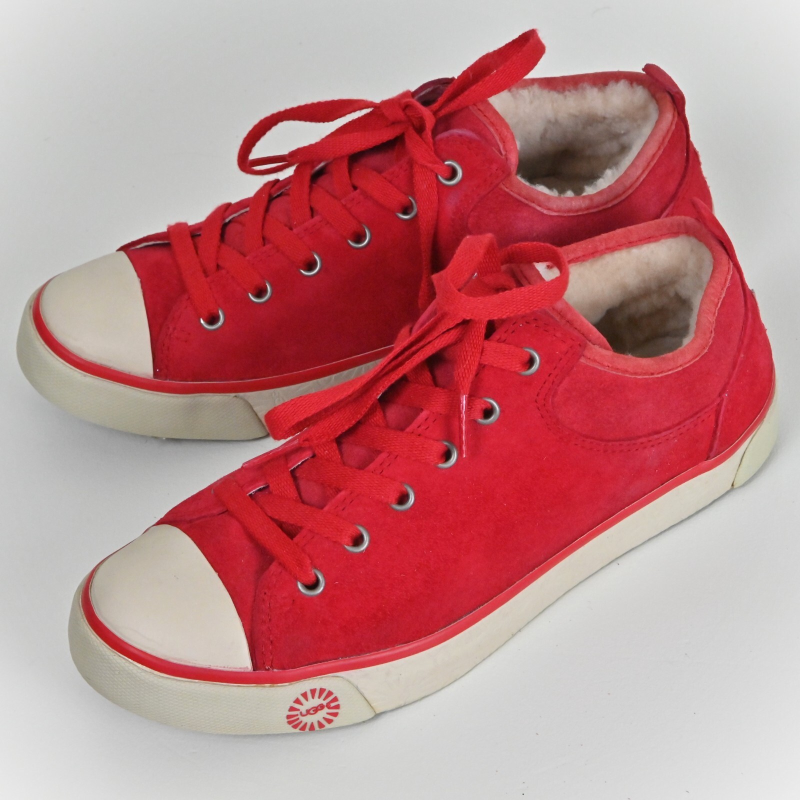 UGG 60s Suede Upper Sheepskin Shearling Lined Comfort Low Top Sneakers US7 UK5.5