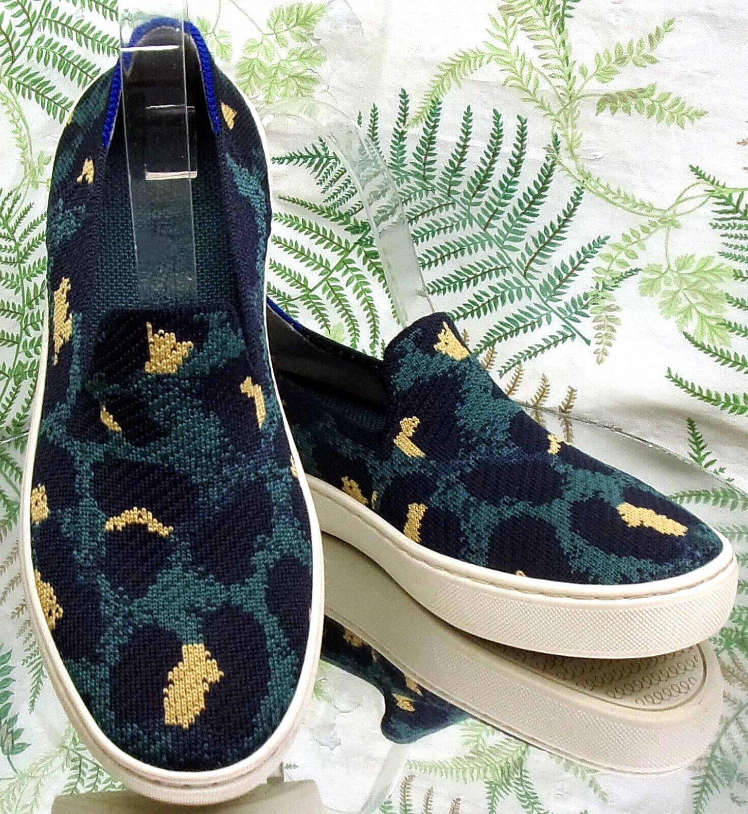 ROTHY’S THE ORIGINAL SLIP ON BLUE KNIT FABRIC SNEAKERS COMFORT SHOES WOMENS SZ 6