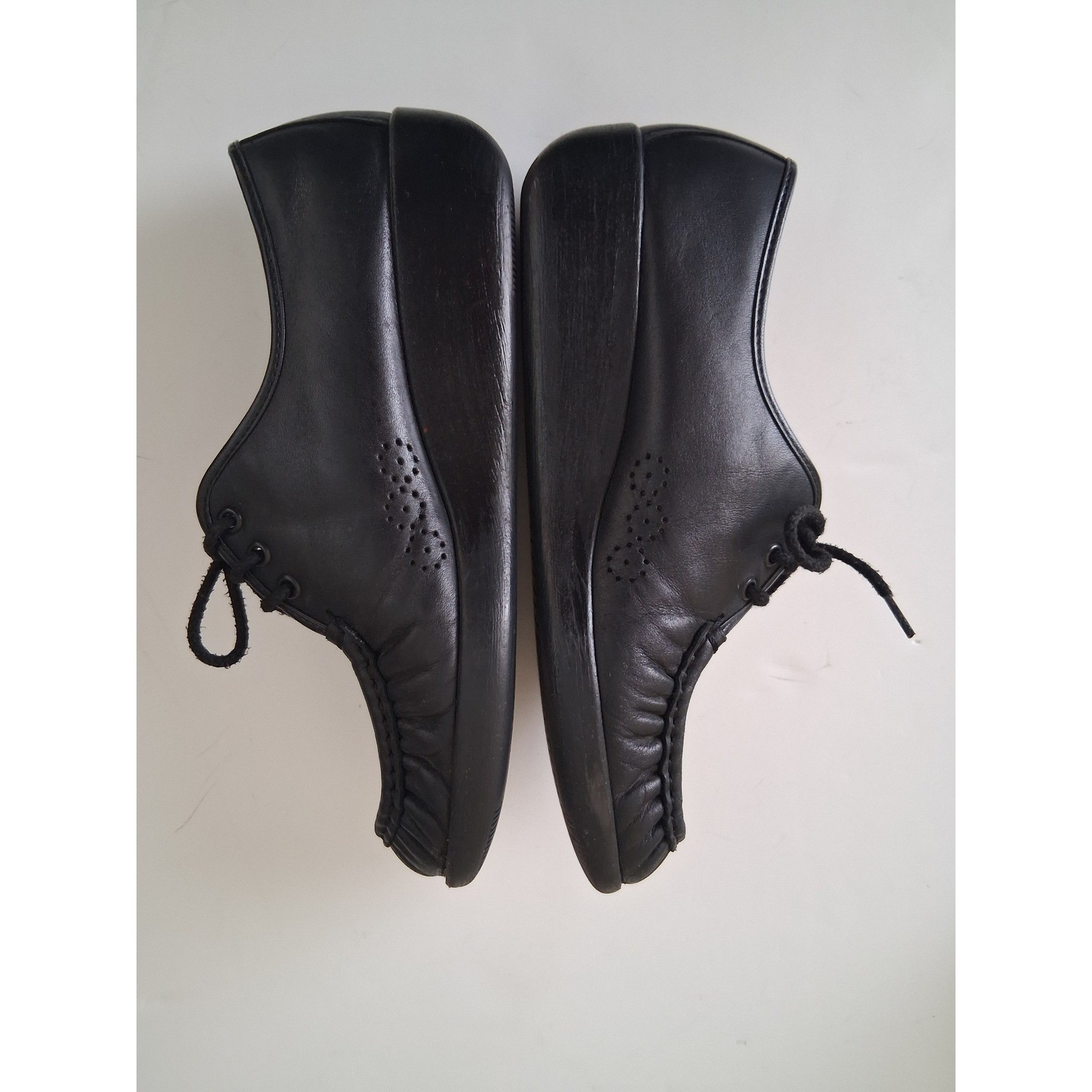 SAS Siesta Comfort Oxford Shoes Womens 10.5 M Black Leather Lace Up Walking Work