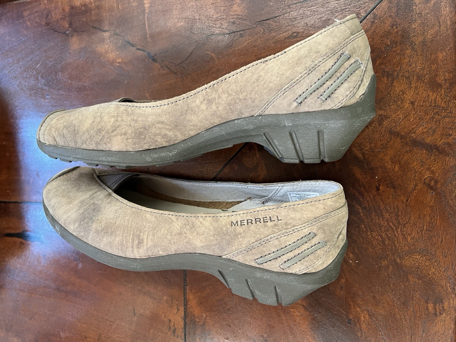 NWOT MERRELL Suede Leather Slip-on Performance Footwear Wmn 7.5 Isabella Brindle