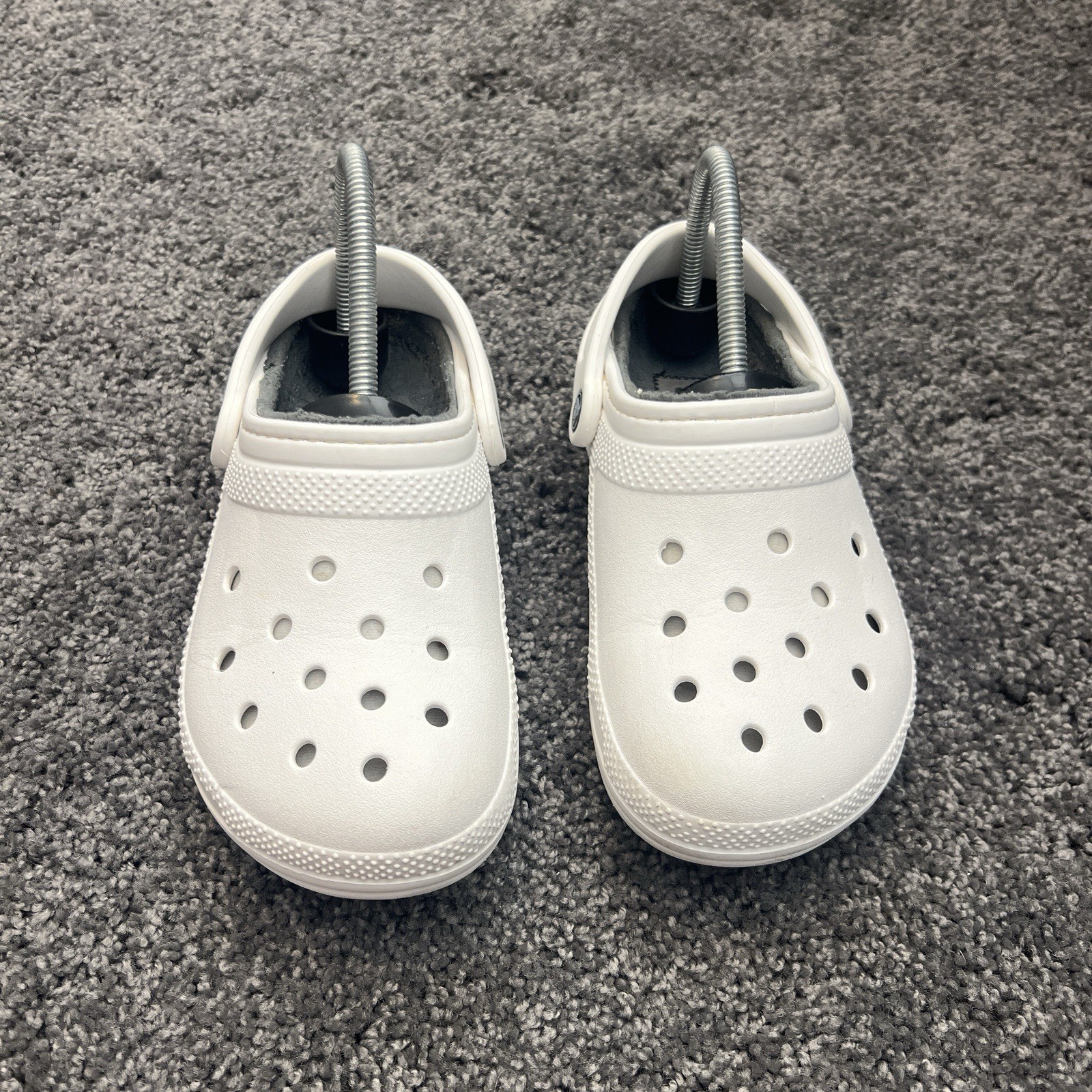 Crocs Dual Comfort Casual Unisex Adult White Lined Slip On Clogs Size M 4 W 6