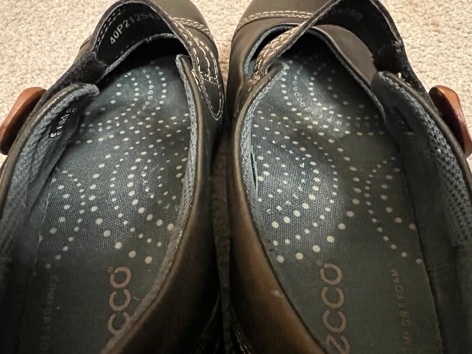Ecco Glebe Women’s Black Leather Mary Jane Shoes w/Button EU Size 40 US 9-9.5