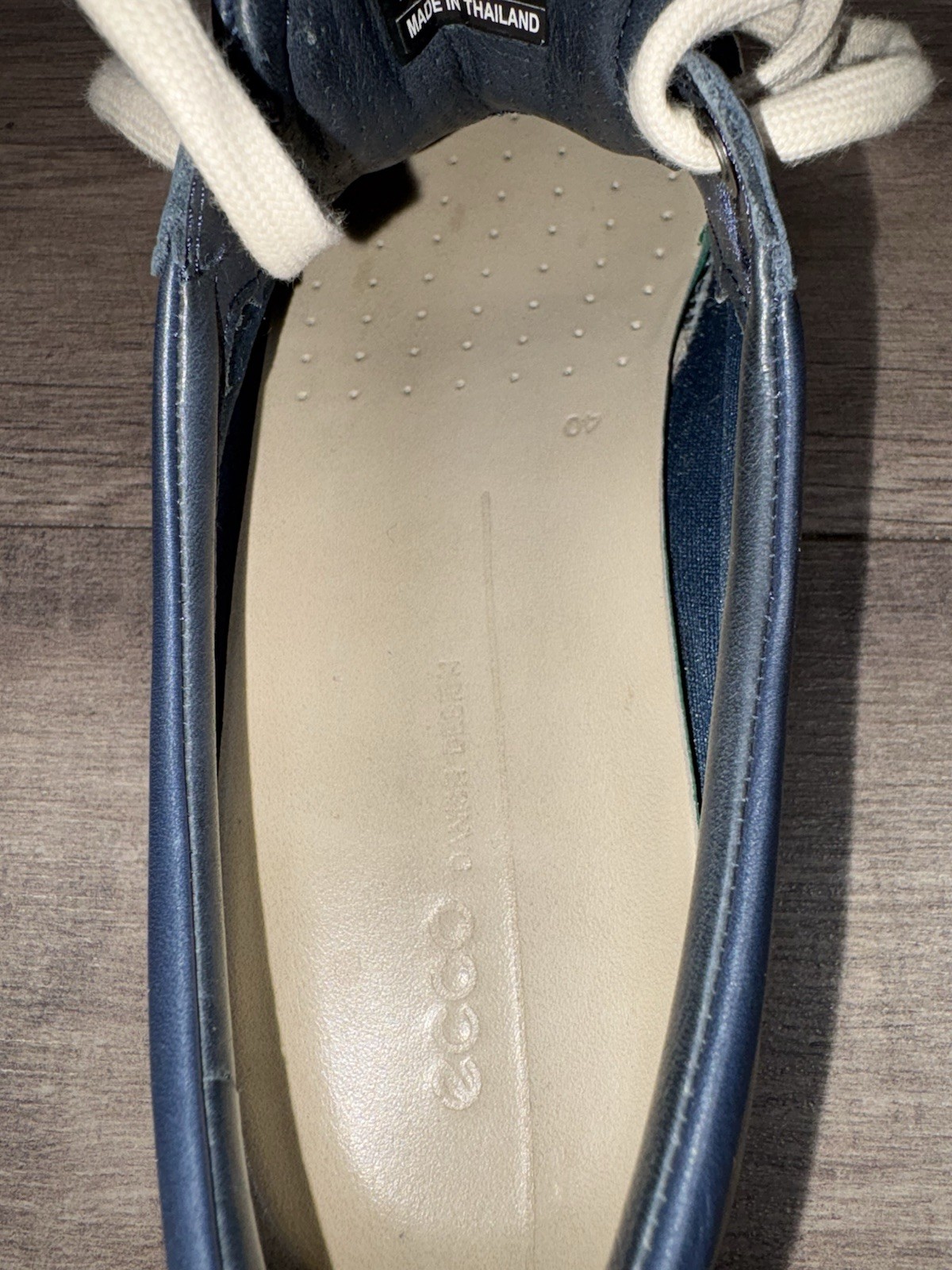 Ecco Soft 7 Walking Sneakers Shoes Blue Leather Womens Size EU 40 US 9