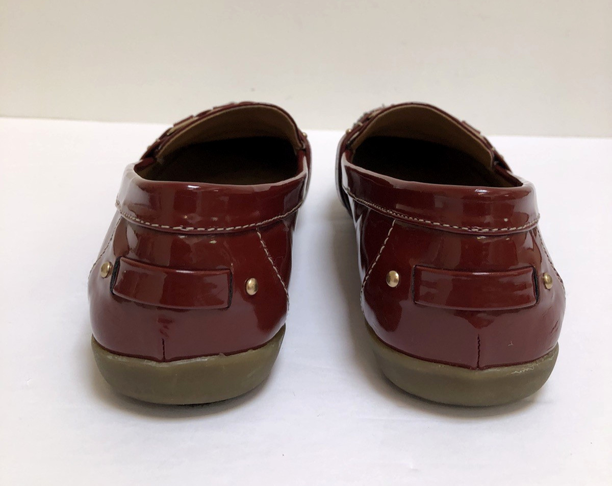 Bass Betsy Rust Vegan Man Made Patent Moc Loafer Shoes Women’s 7M