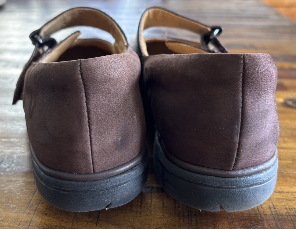 Clarks Artisan Unstructured Mary Jane Brown Leather Comfort Shoes Women’s 8.5W